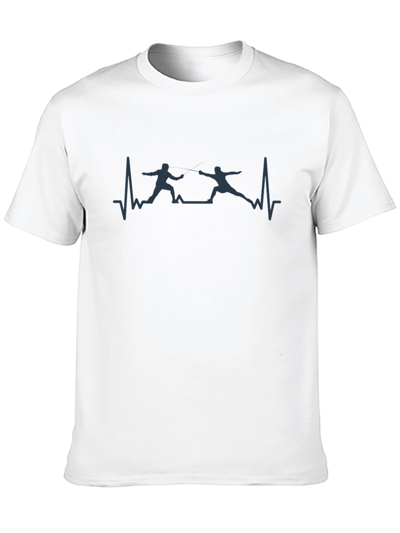 Black Fencing Heartbeat Graphic Tee - Sporty Black T-Shirt view 10