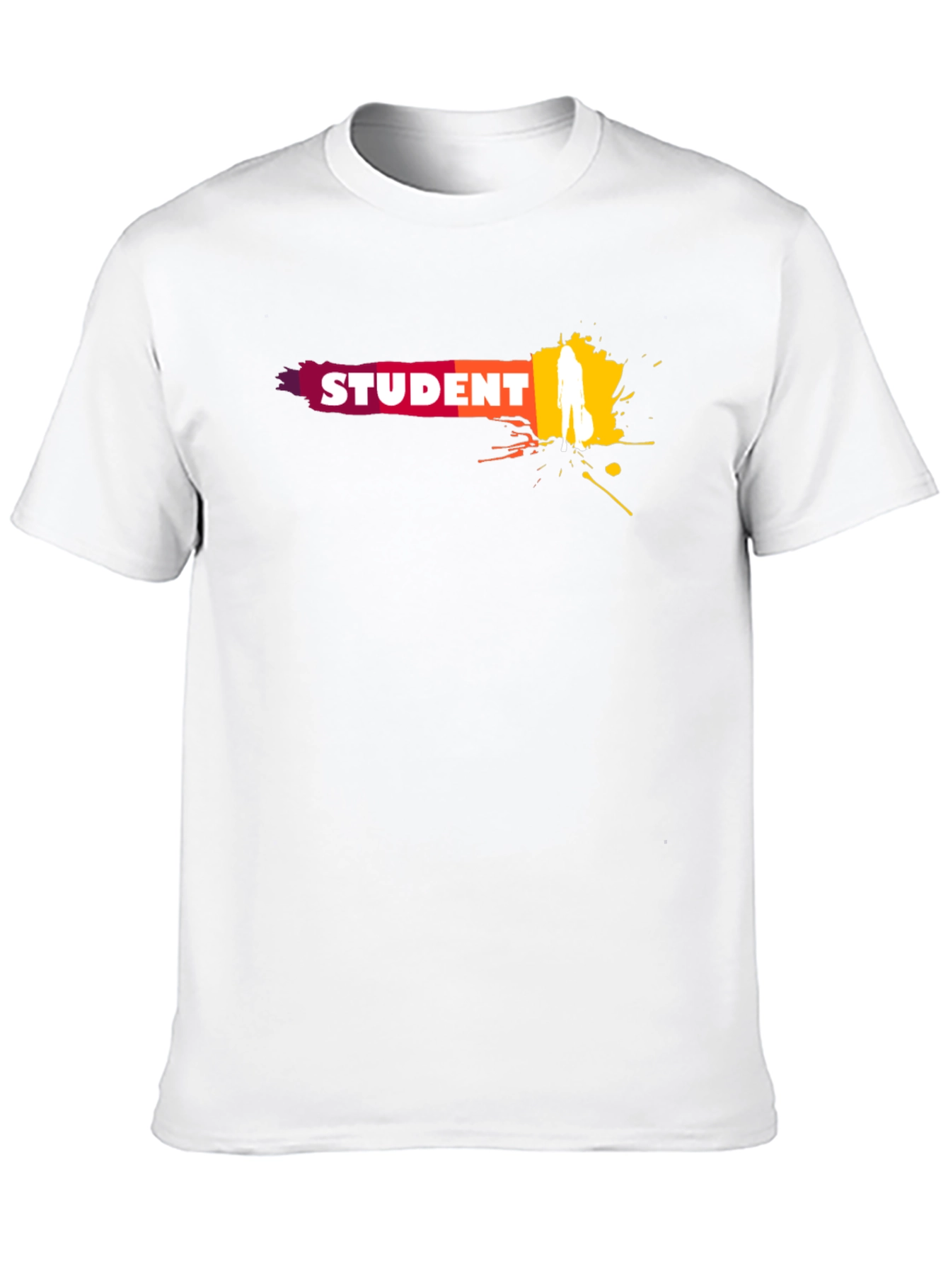 Black Student Graphic T-Shirt - Black Crew Neck Tee view 10