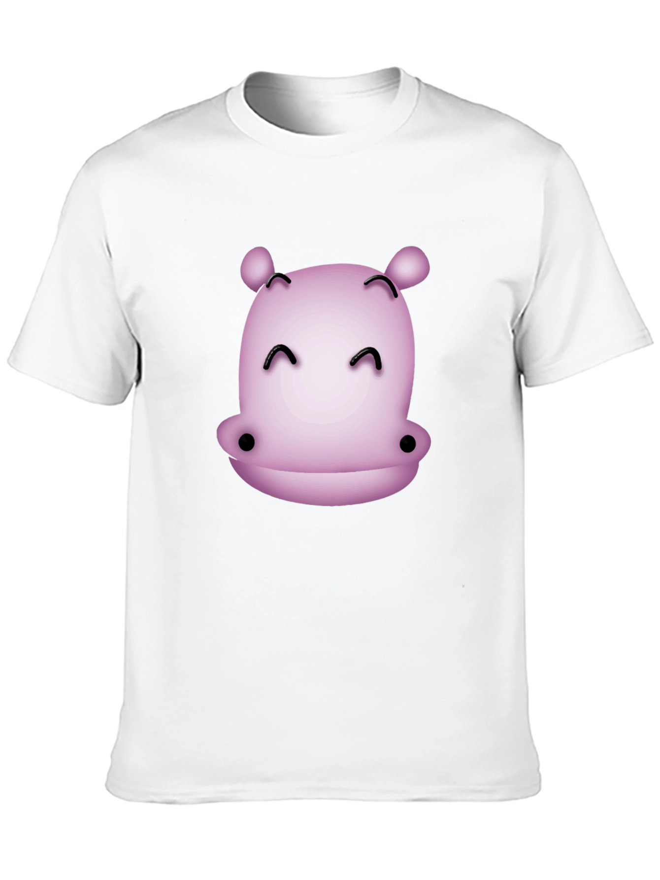 Black Cute Hippo Graphic T-Shirt - Black Casual Tee view 10