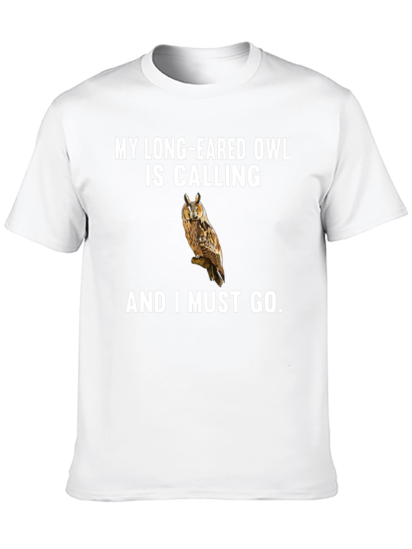Black Long-Eared Owl Calling T-Shirt - Nature Lover's Tee view 10
