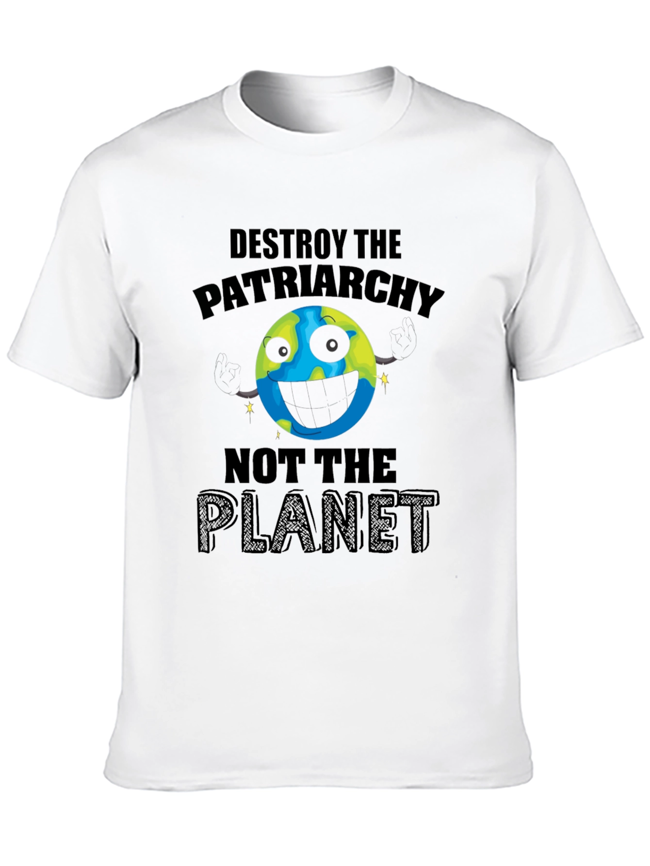 Black Destroy Patriarchy Planet Graphic Tee view 10