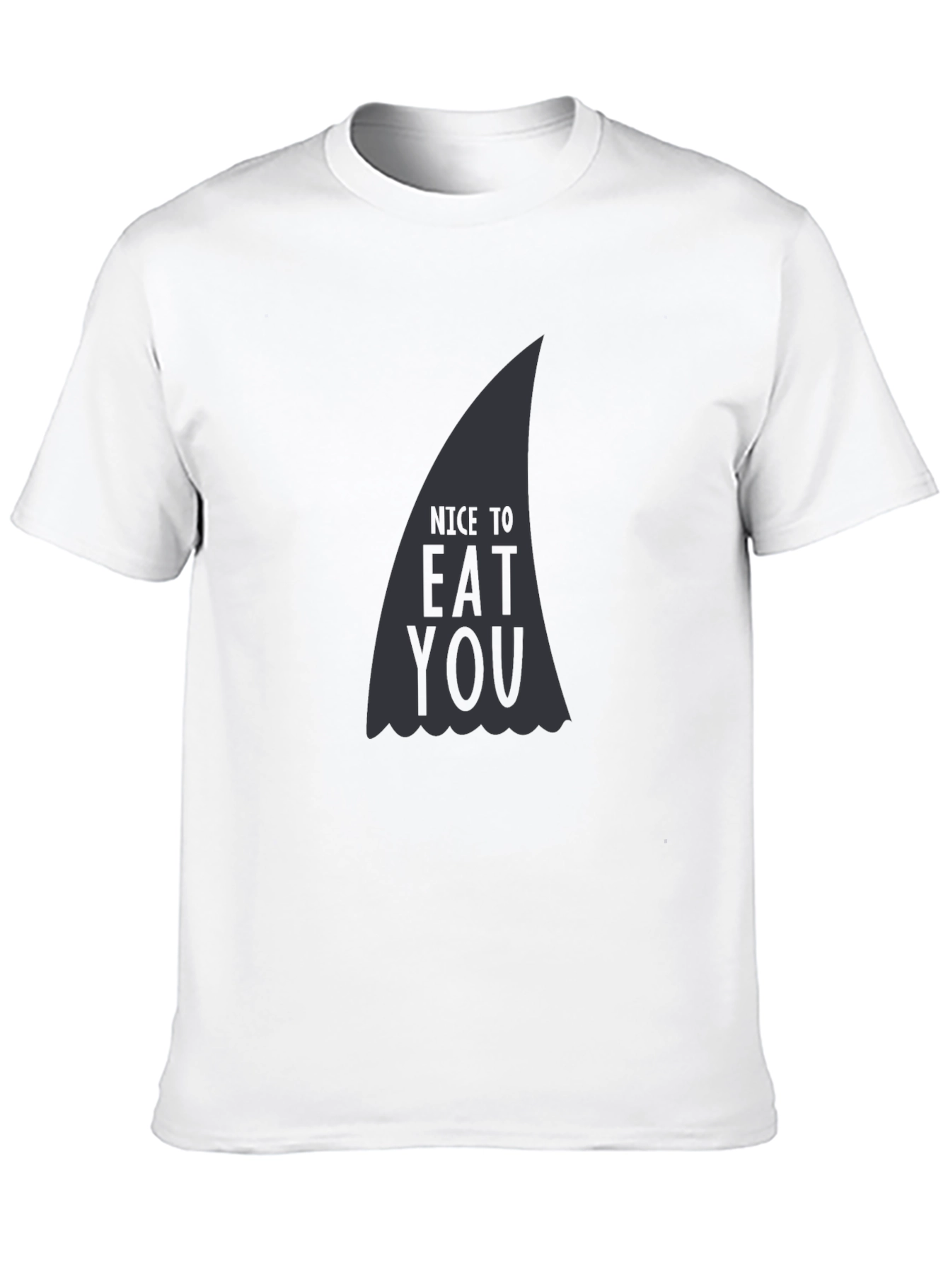 Black Nice to Eat You Shark Fin Graphic T-Shirt view 10