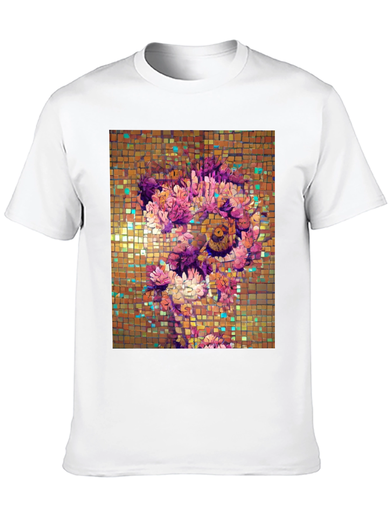 Black Floral Mosaic Graphic T-Shirt view 10
