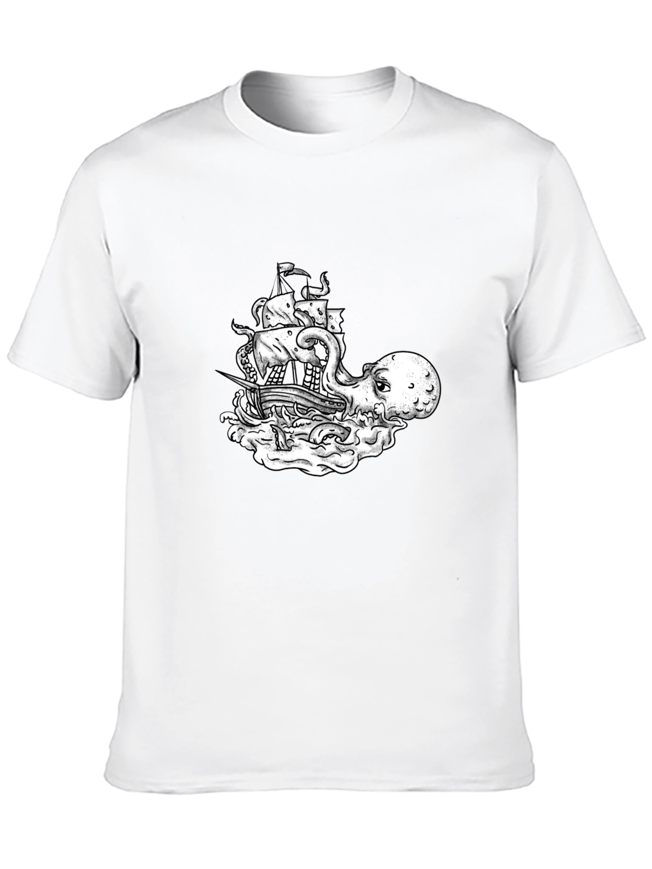 Black Kraken Ship T-Shirt - Sea Monster Tee view 10