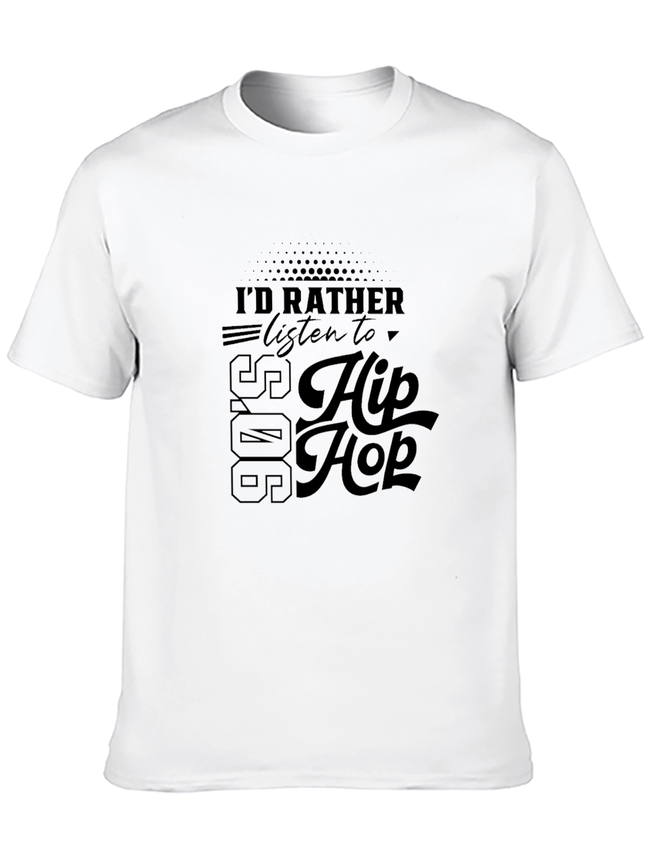 Black 90's Hip Hop Black T-Shirt view 10