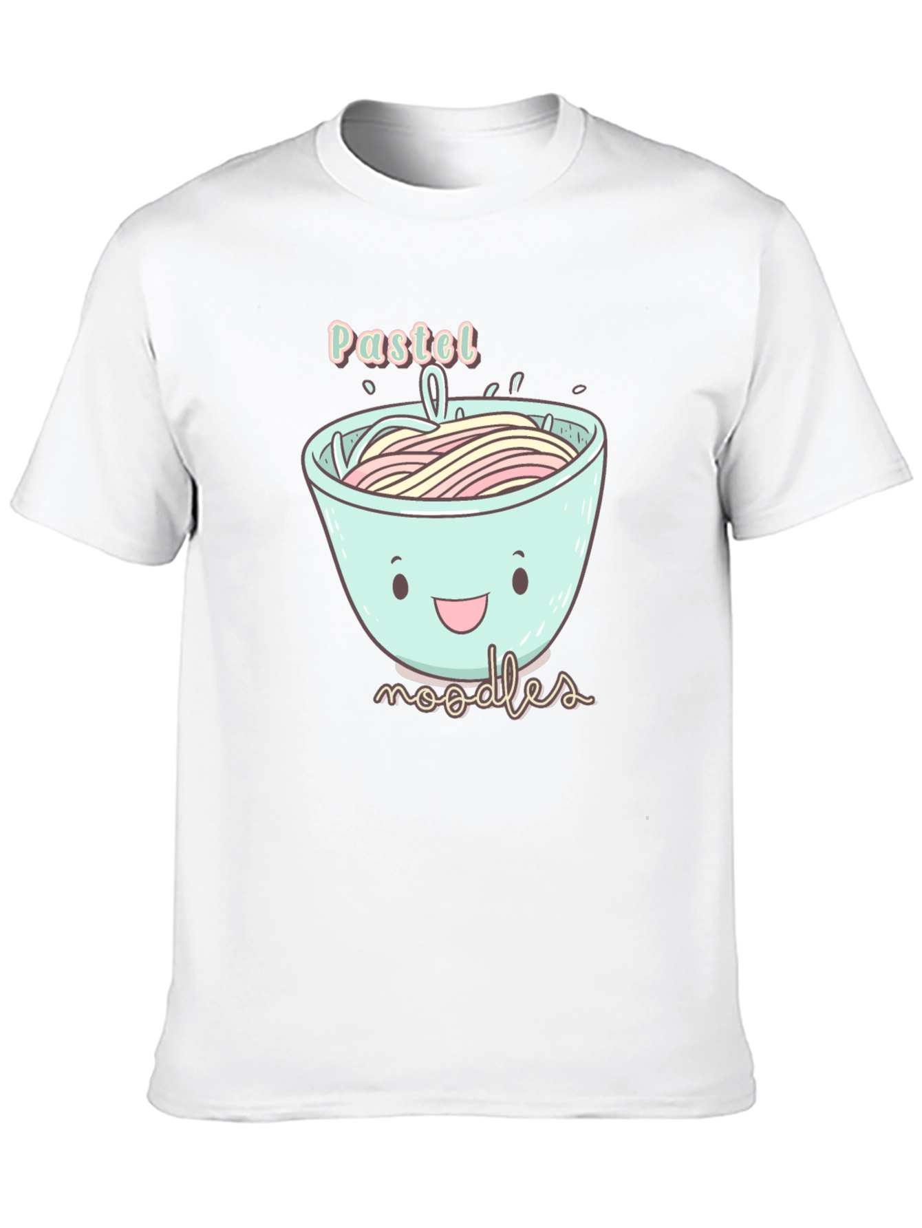 Black Pastel Noodles Graphic T-Shirt - Cute Kawaii Design view 10