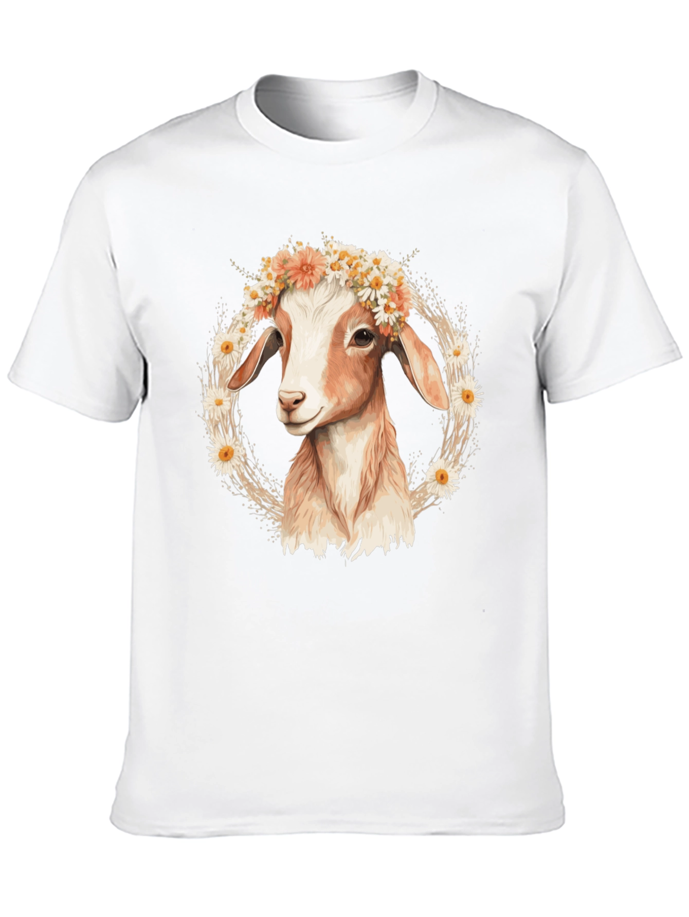 Black Goat with Flower Crown T-Shirt view 10