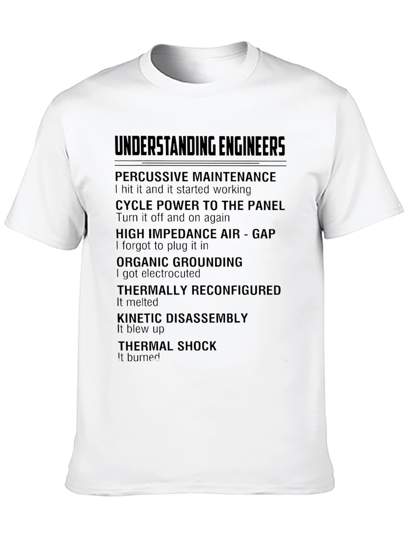 Black Engineer Humor Graphic Tee - Percussive Maintenance view 10