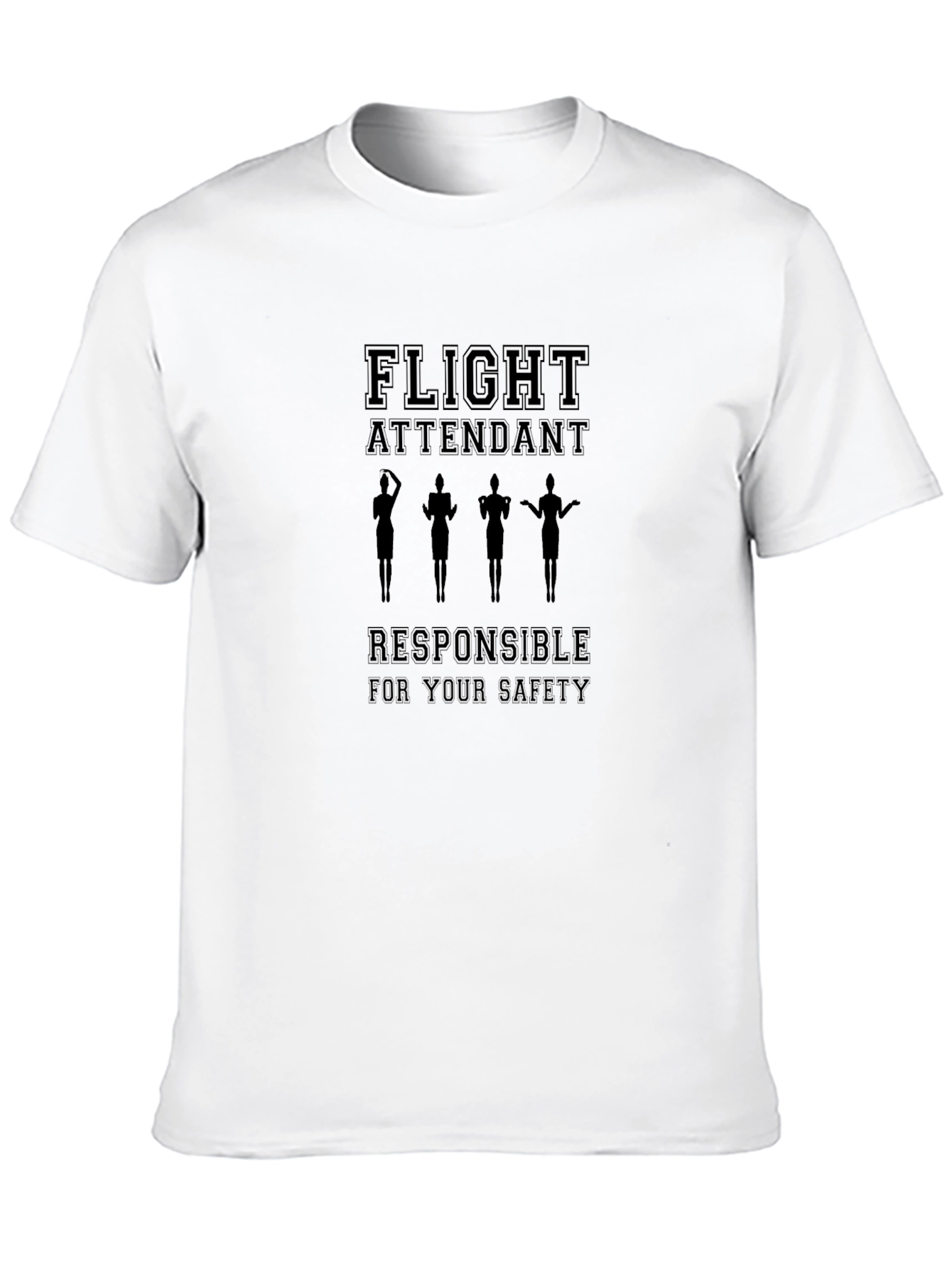 Black Flight Attendant Safety T-Shirt view 10