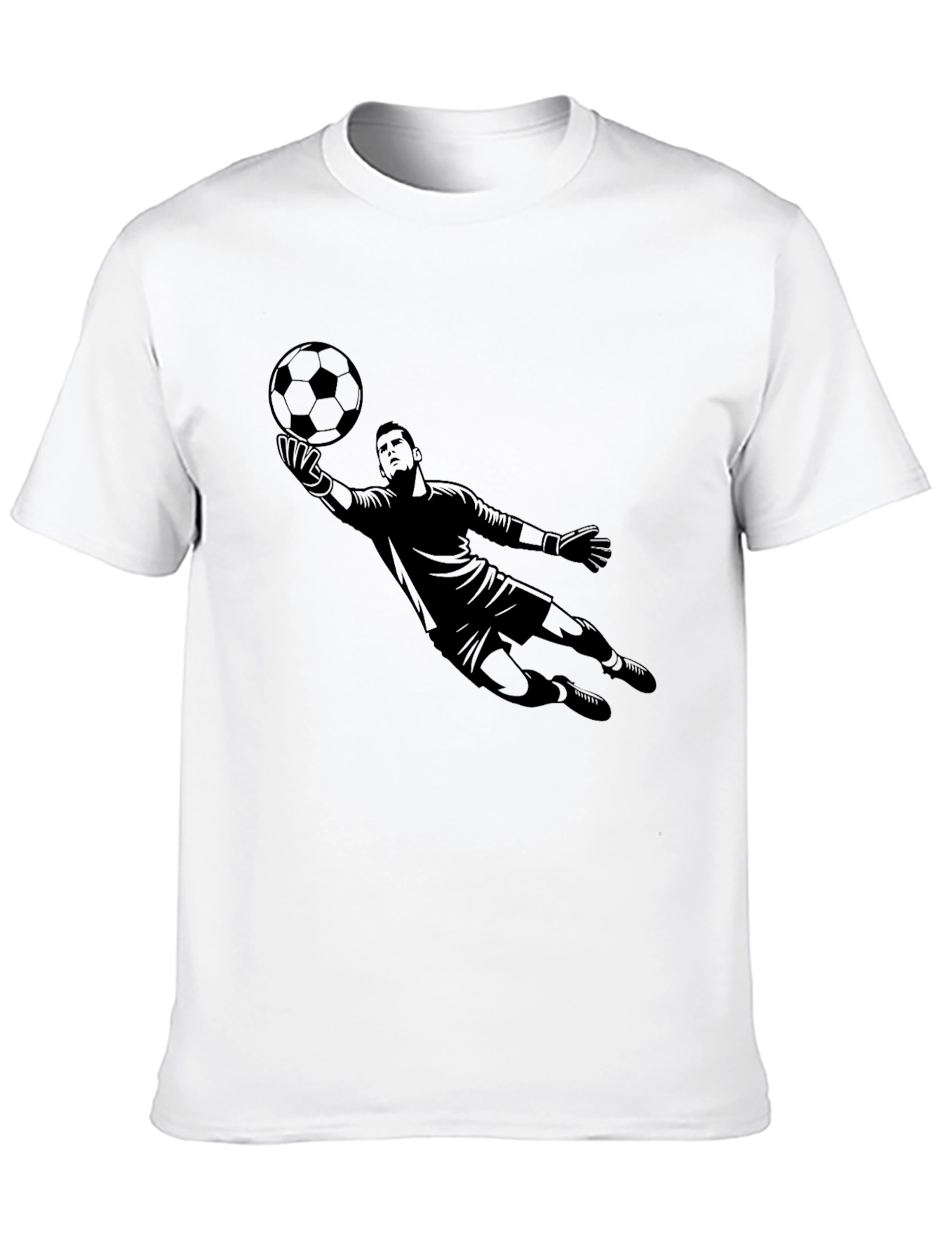 Black Goalie Dive Graphic Tee - Soccer Fan Shirt view 10