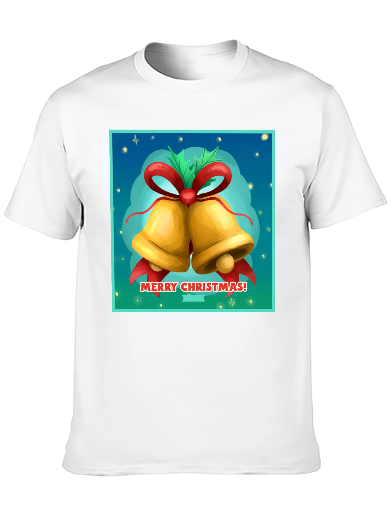 Black Merry Christmas Bells Graphic Tee view 10