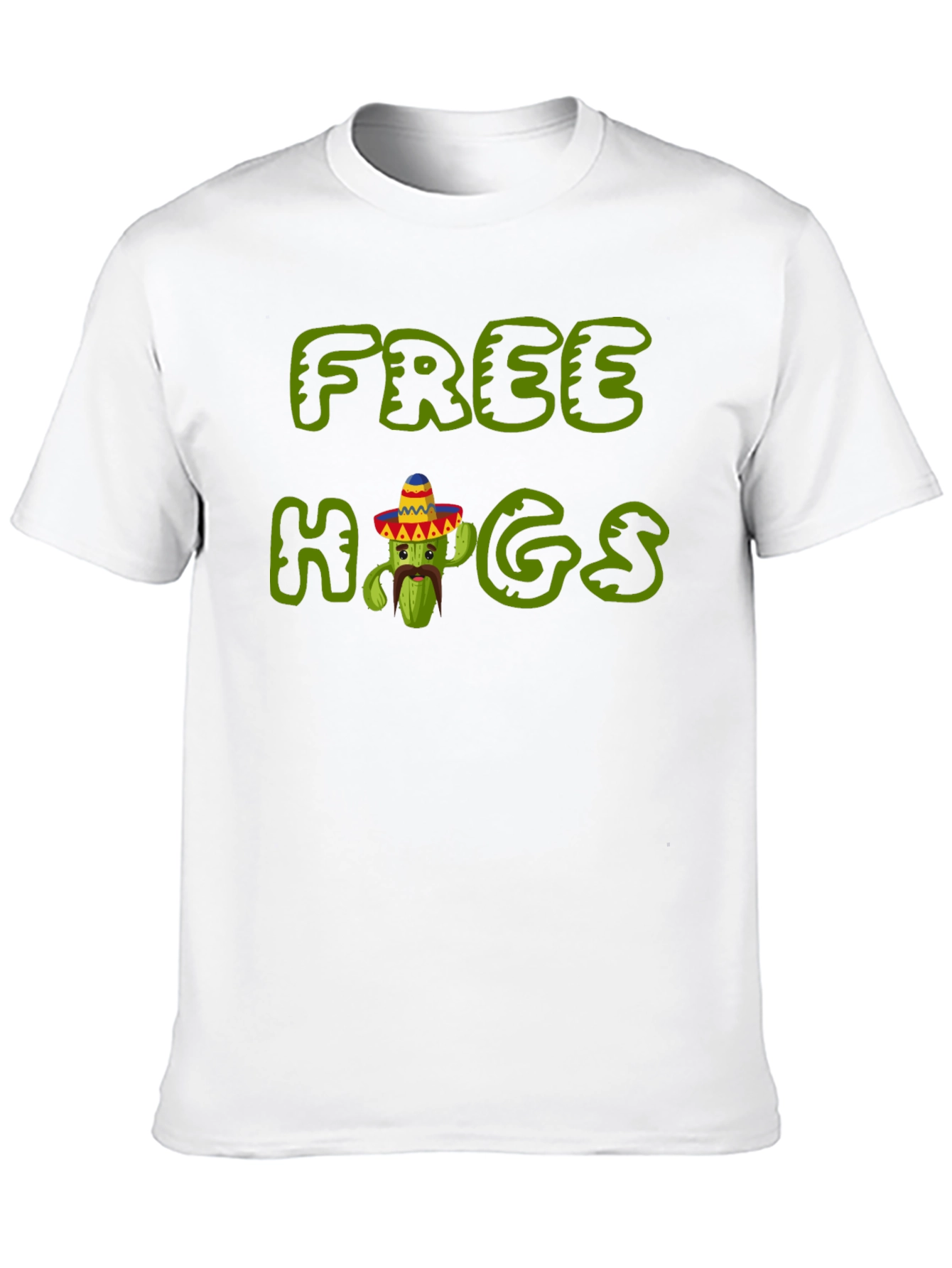 Black Free Hugs Cactus Tee - Soft Black Cotton T-Shirt view 10
