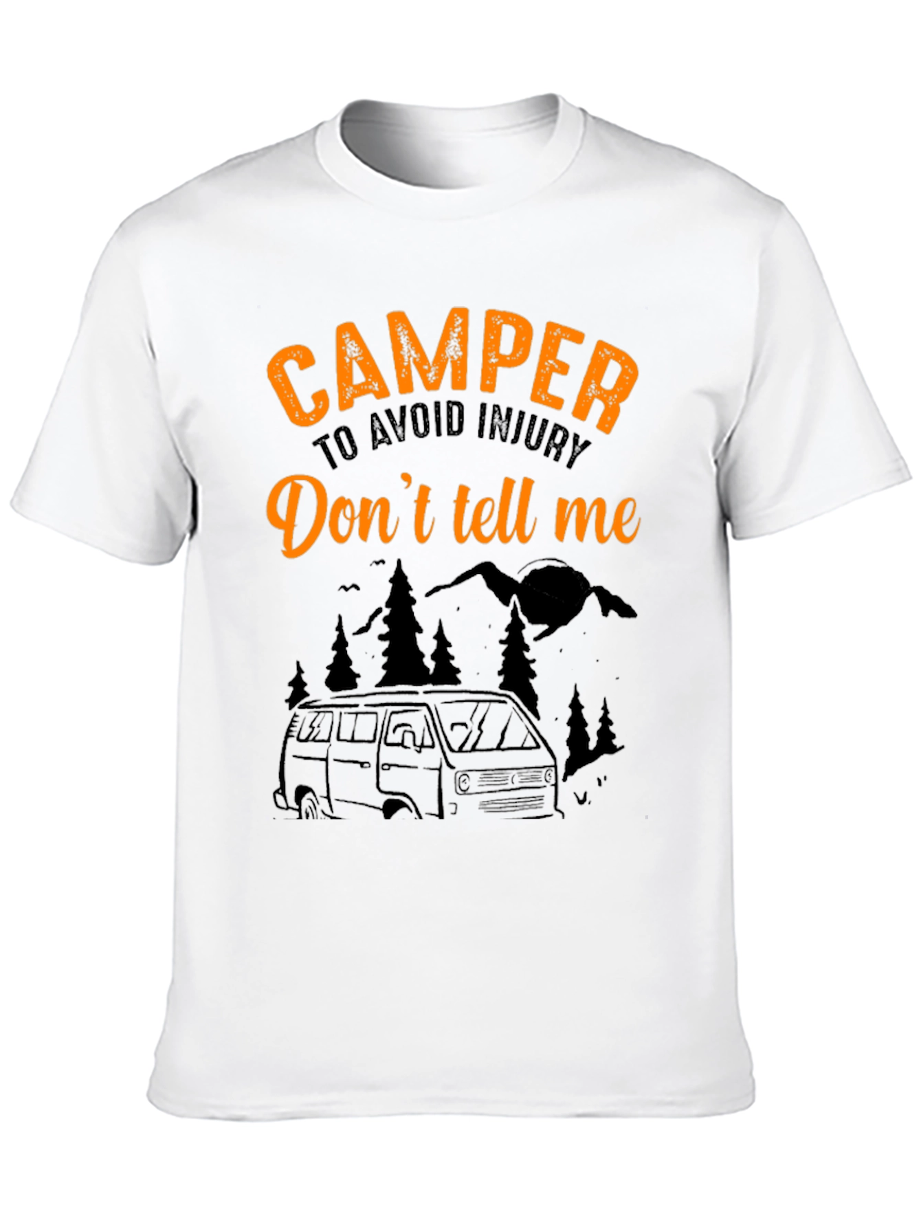Black Camper Tee: "Don't Tell Me!" Black T-Shirt view 10