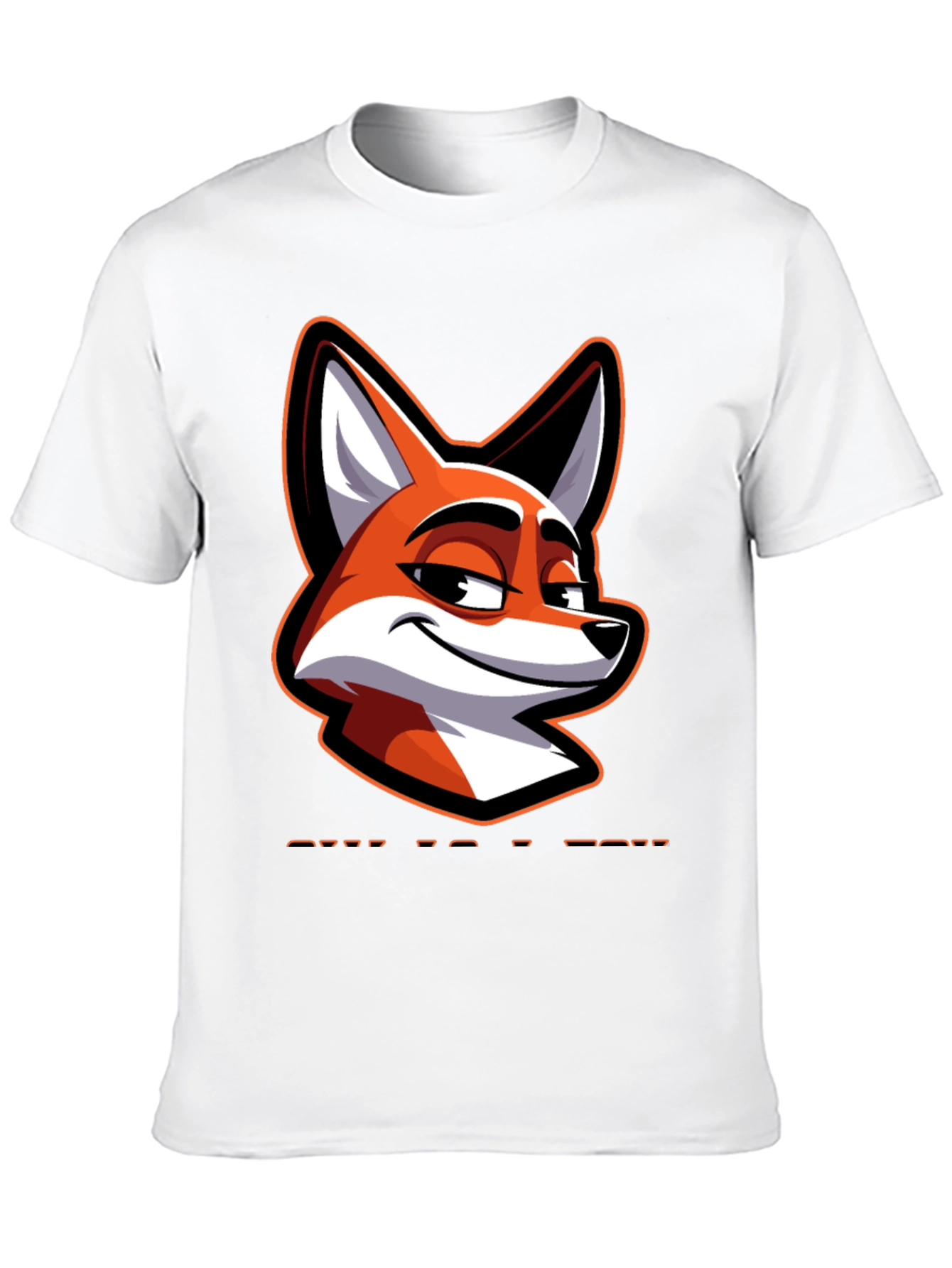 Black Cool Fox Graphic Tee - Black Cotton Blend view 10