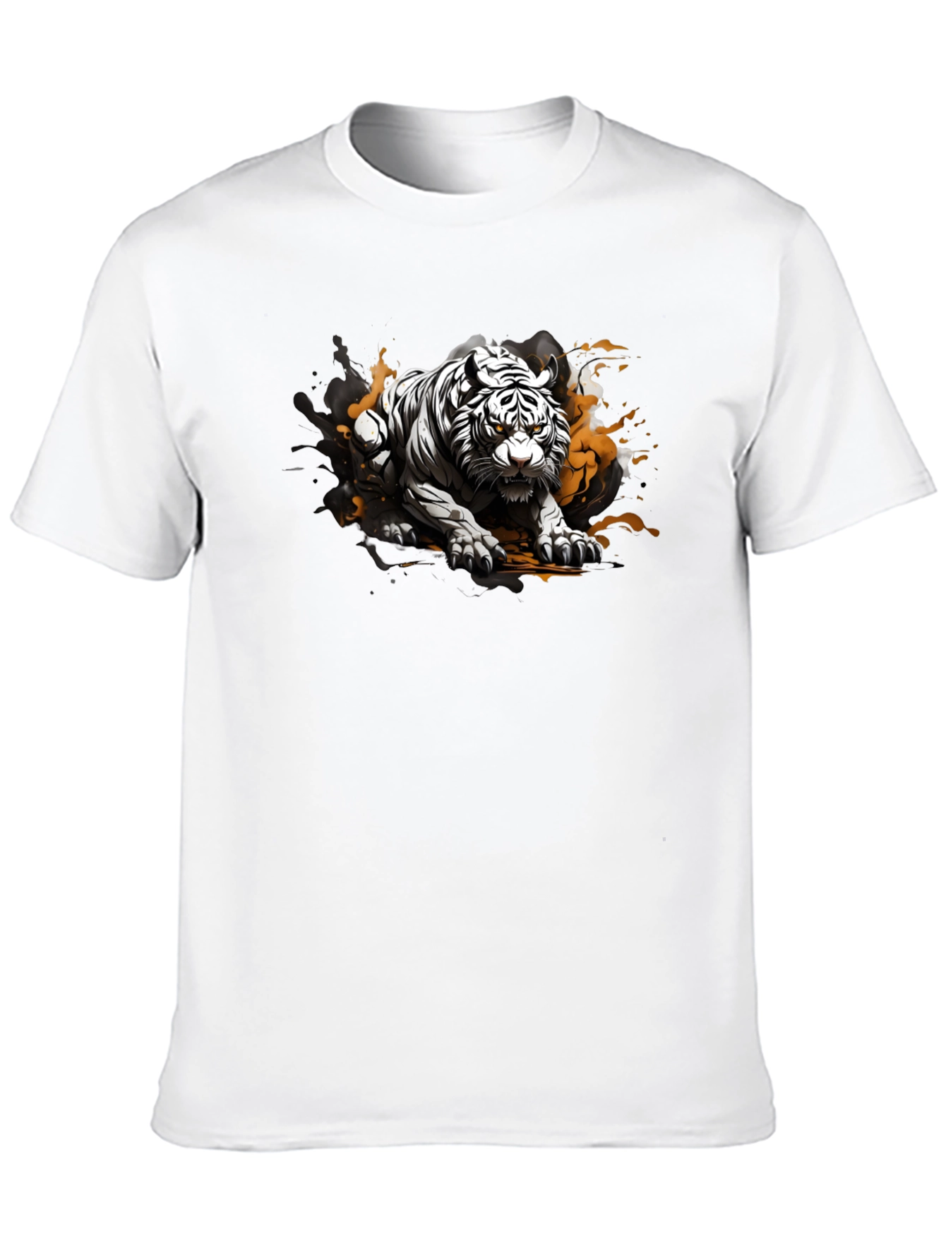 Black Tiger Graphic Black T-Shirt view 10
