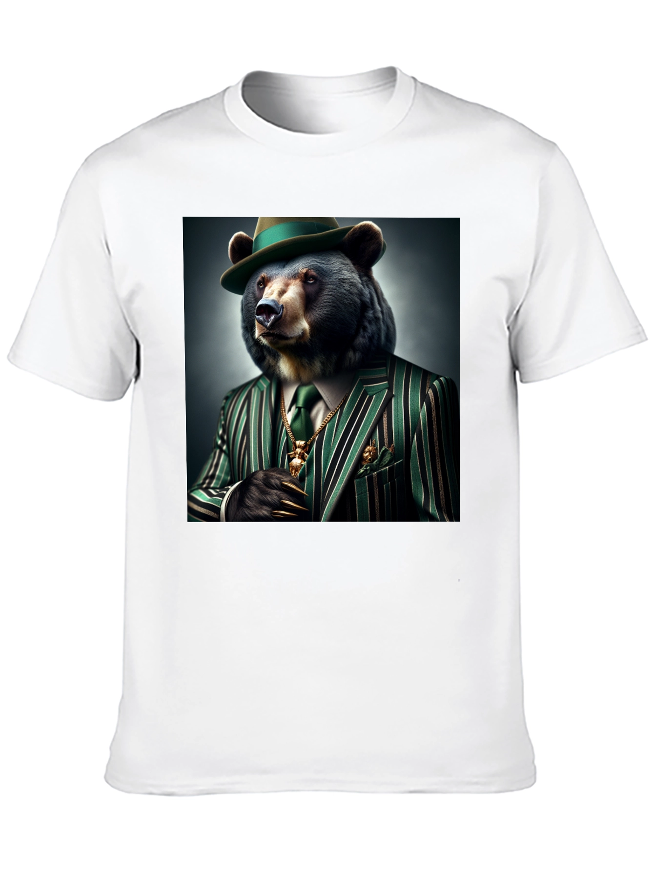 Black Gangster Bear T-Shirt: Sharp Dressed Animal Tee view 10
