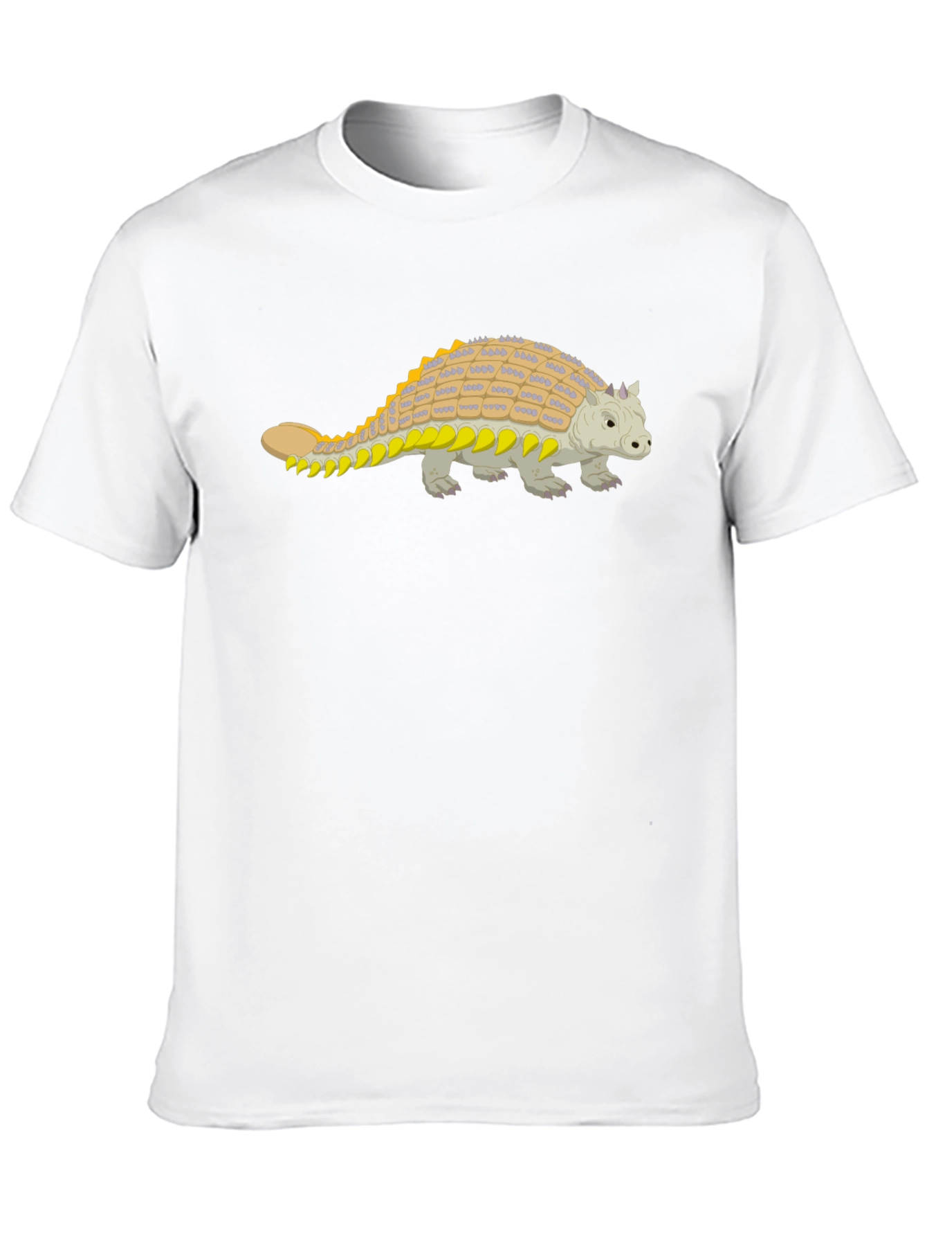 Black Ankylosaurus Dinosaur Graphic Tee - Black Cotton Shirt view 10