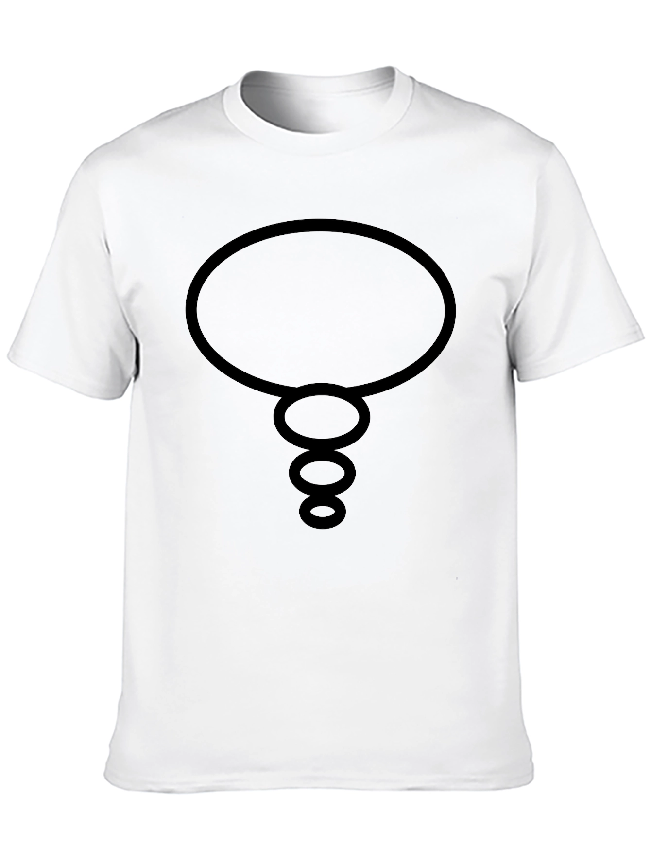 Black Men's Black T-Shirt with Comic Bubble Design view 10