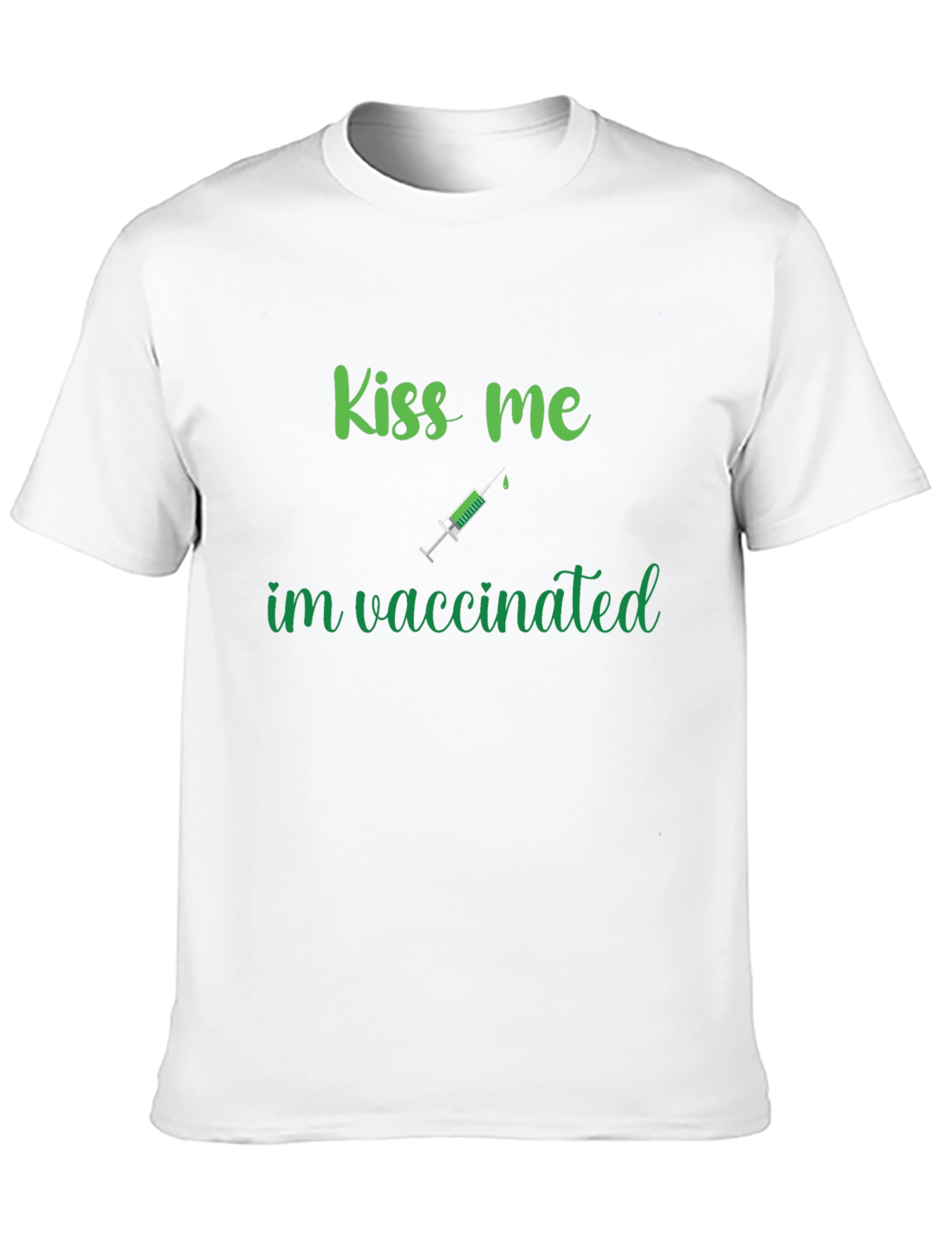 Black Kiss Me I'm Vaccinated Funny T-Shirt view 10