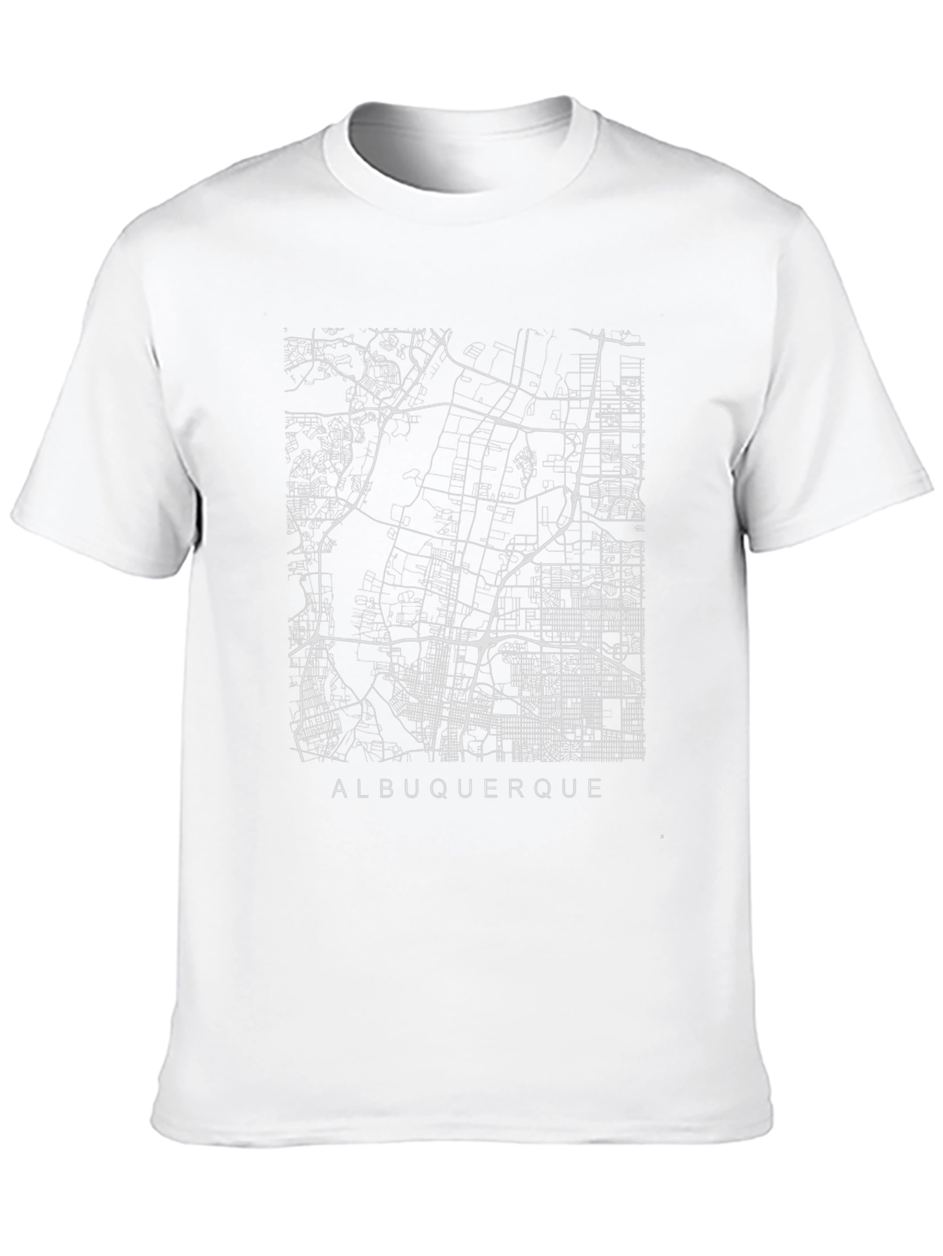 Black Albuquerque City Map Graphic T-Shirt view 10