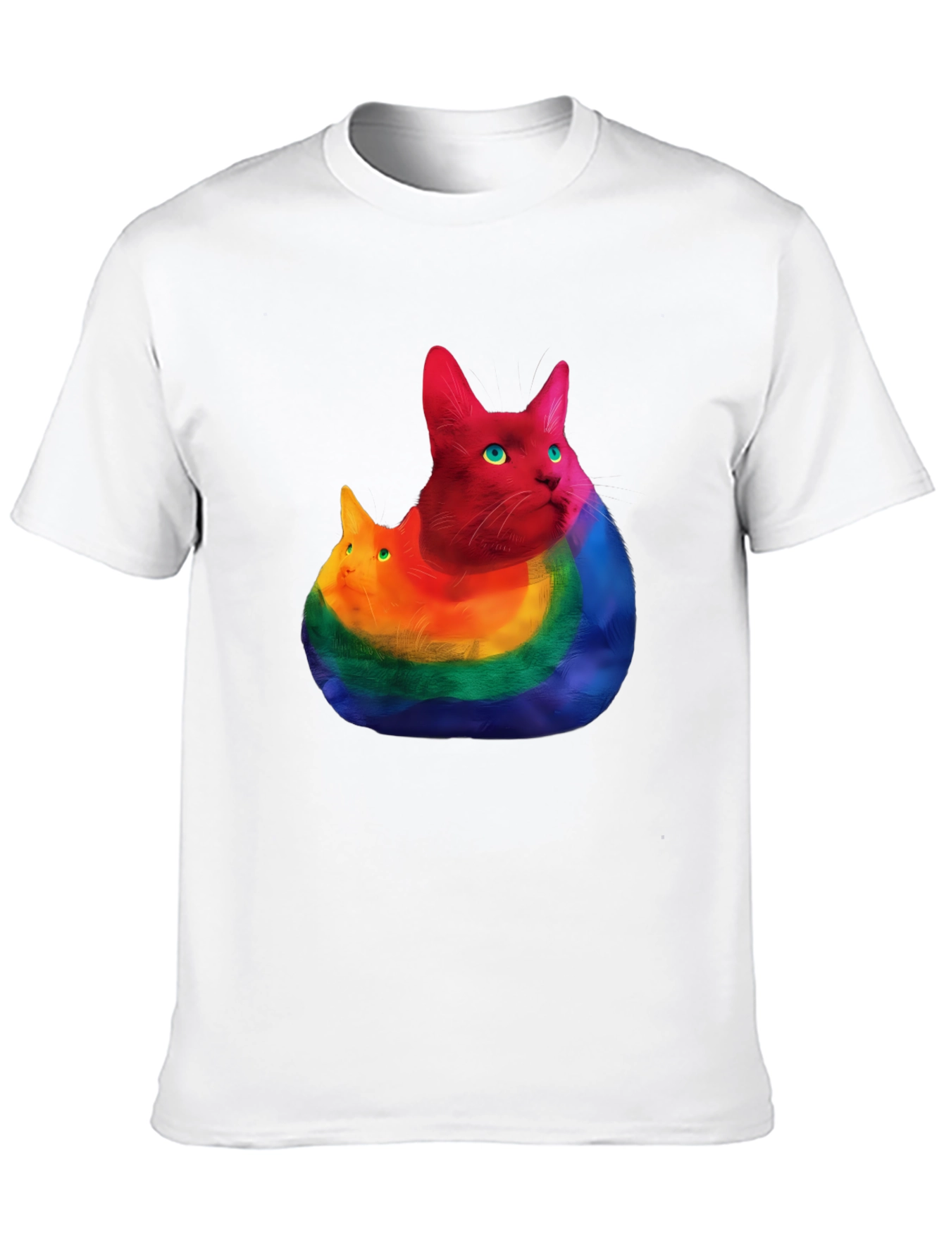 Black Rainbow Cat Graphic T-Shirt - Prideful Purrfection view 10