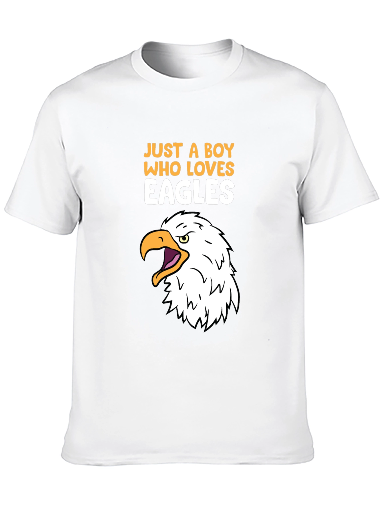 Black Just A Boy Who Loves Eagles Graphic Tee view 10