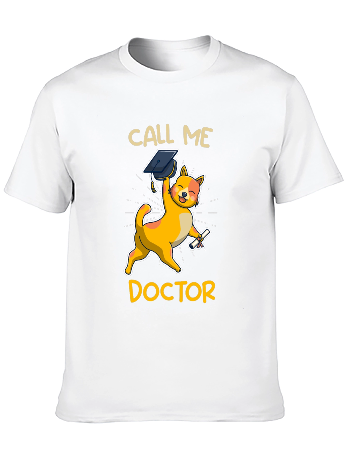 Black Call Me Doctor Grad Cat T-Shirt view 10