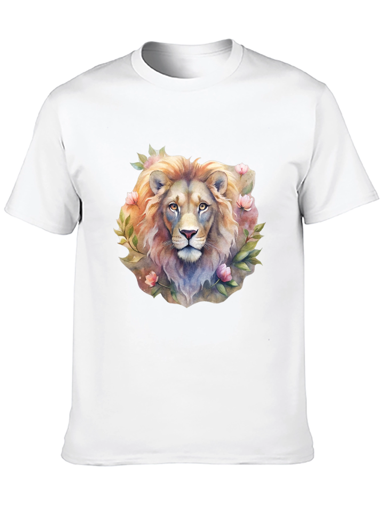 Black Lion Floral Print T-Shirt - Black view 10