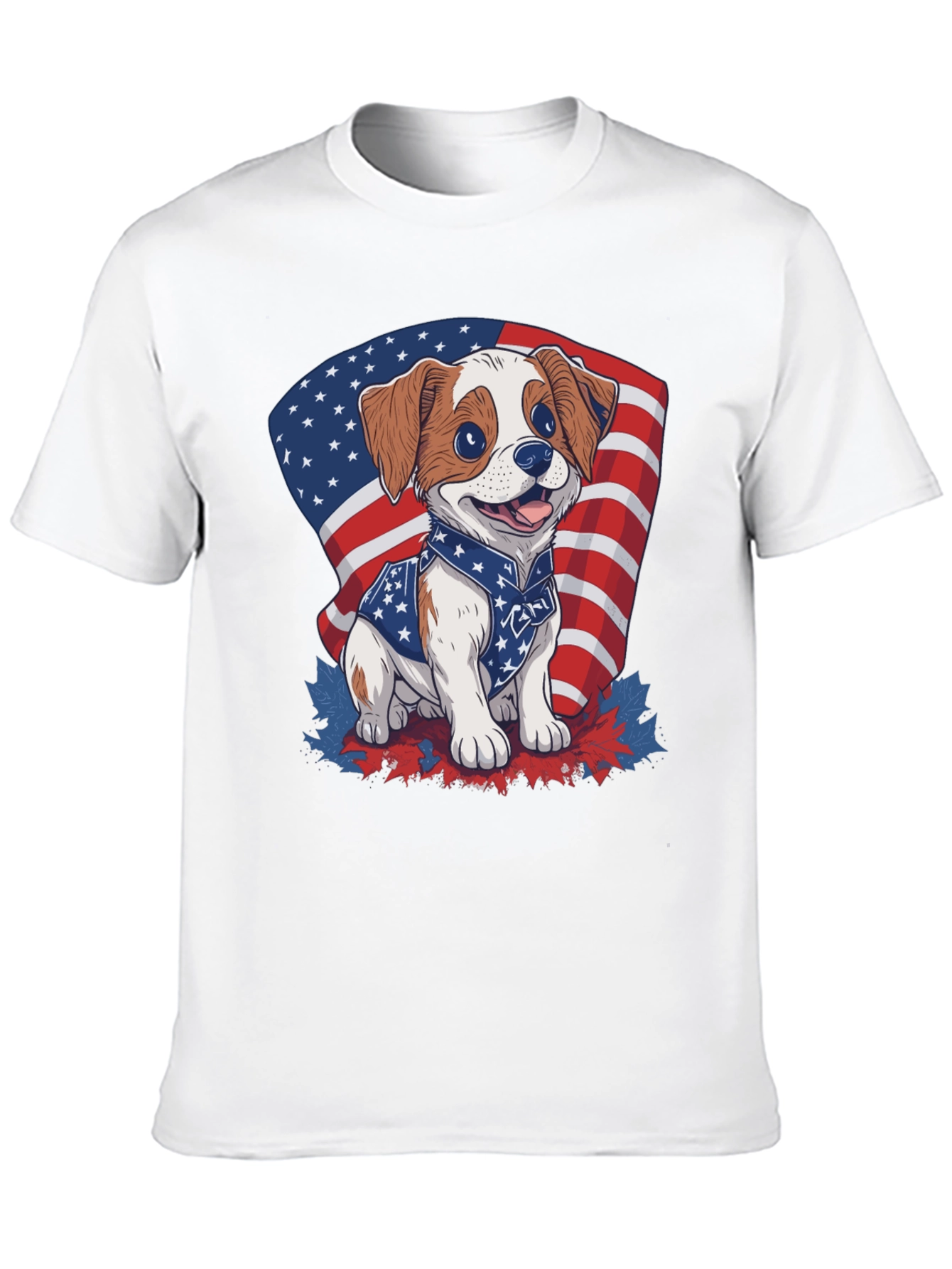 Black Patriotic Puppy T-Shirt: American Flag Dog Design view 10