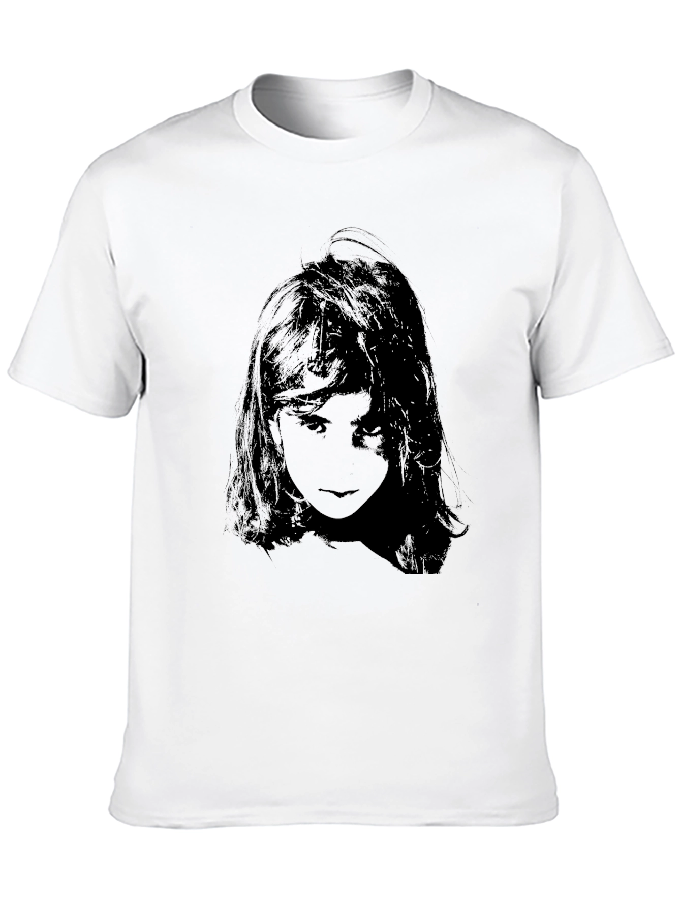 Black Dark Portrait T-Shirt - Unisex Black Tee view 10