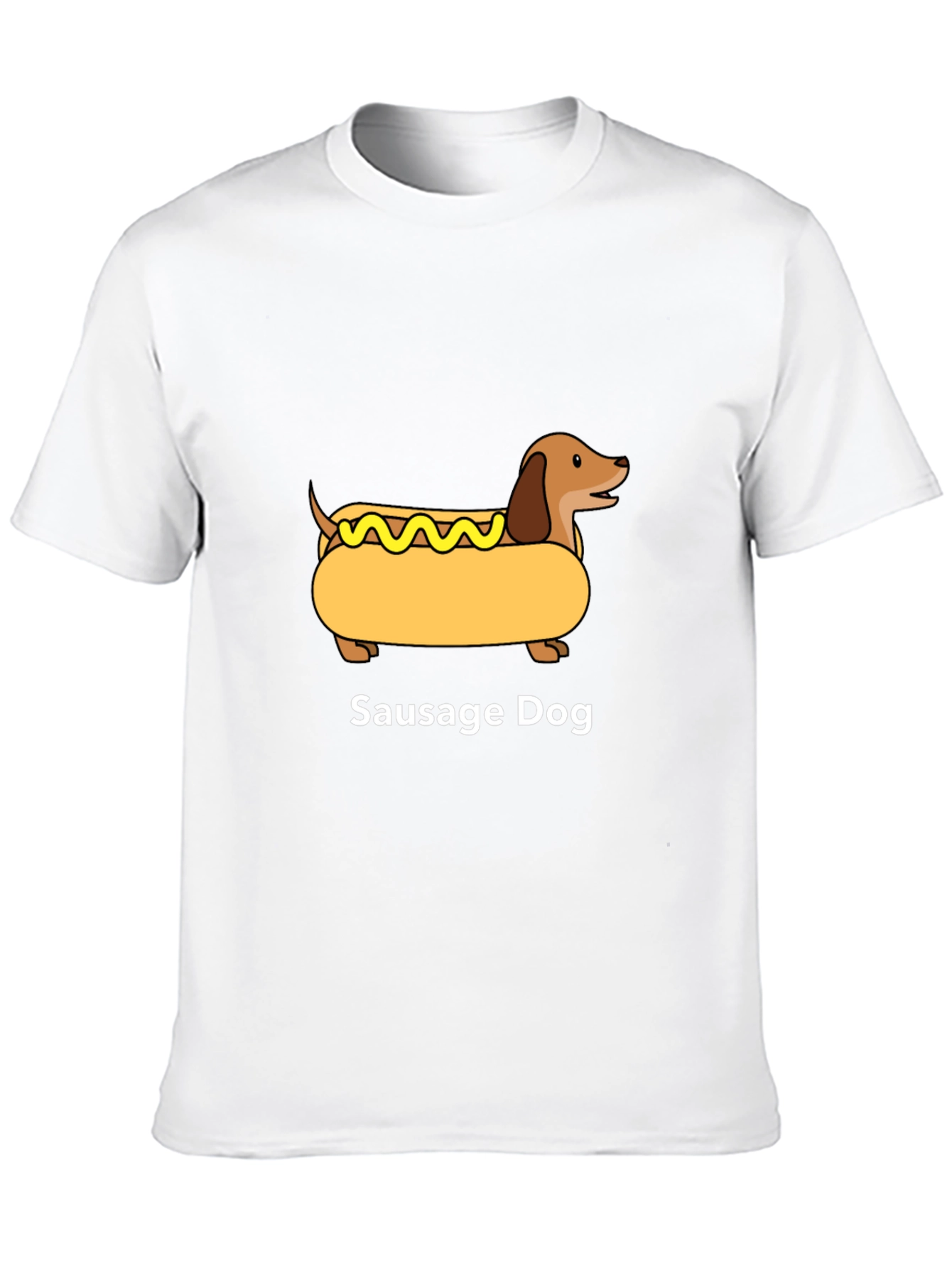 Black Sausage Dog Graphic T-Shirt - Unisex Cotton Tee view 10