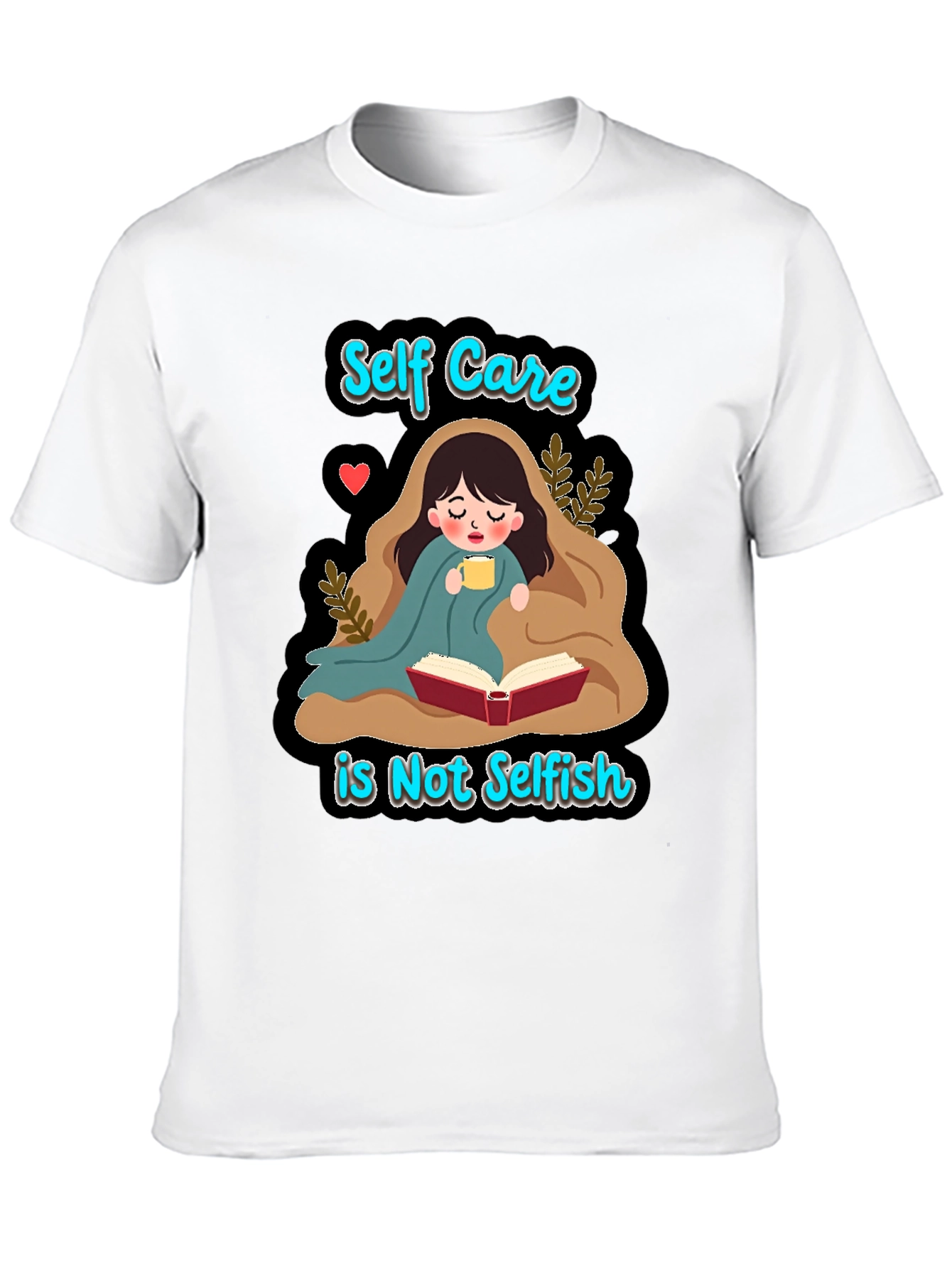 Black Self Care T-Shirt - Reading & Relaxation view 10