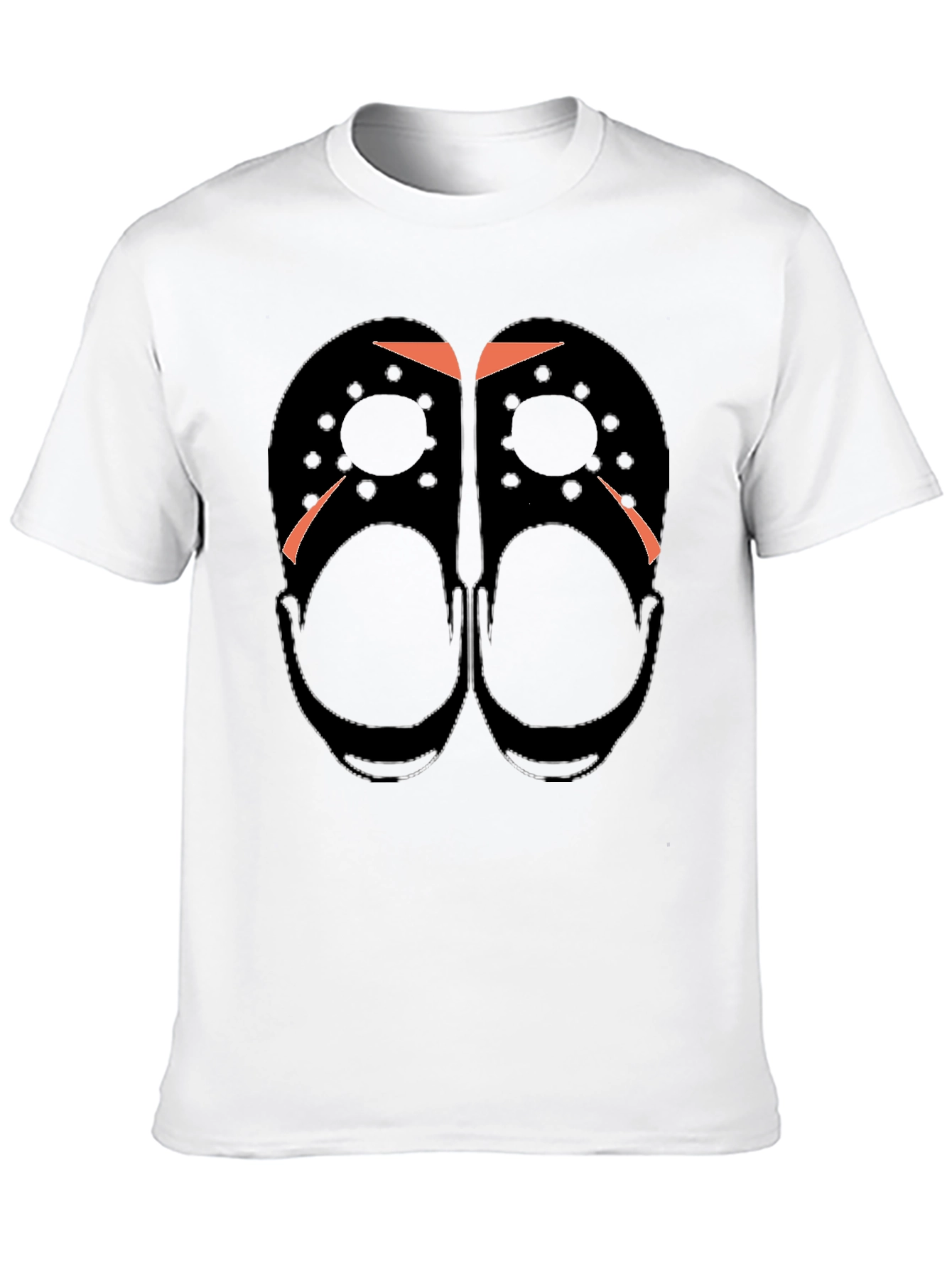 Black Hockey Mask Graphic Tee - Friday the 13th Crocs Homage T-Shirt view 10