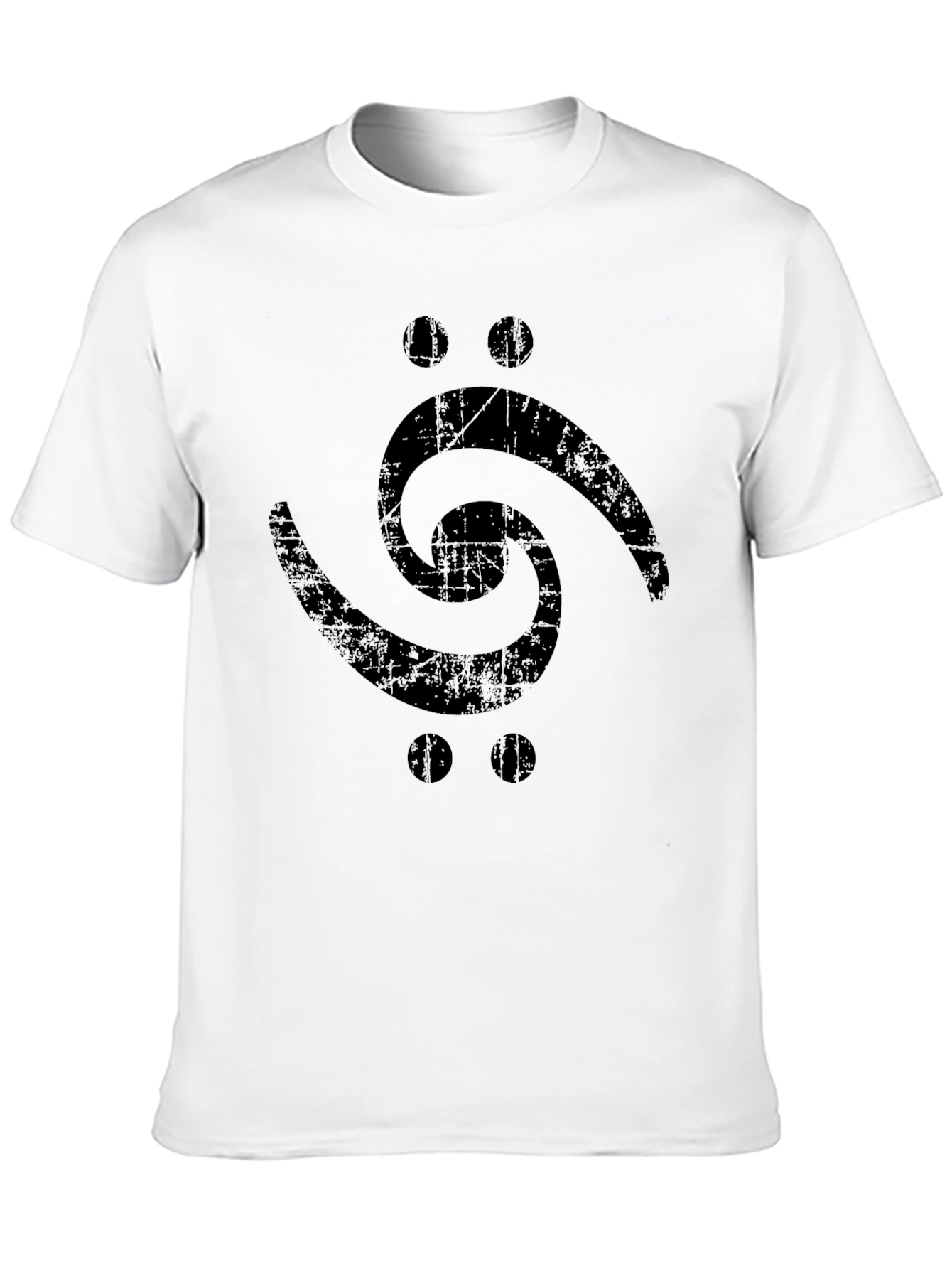 Black Bass Clef Tattoo Style Black T-Shirt view 10