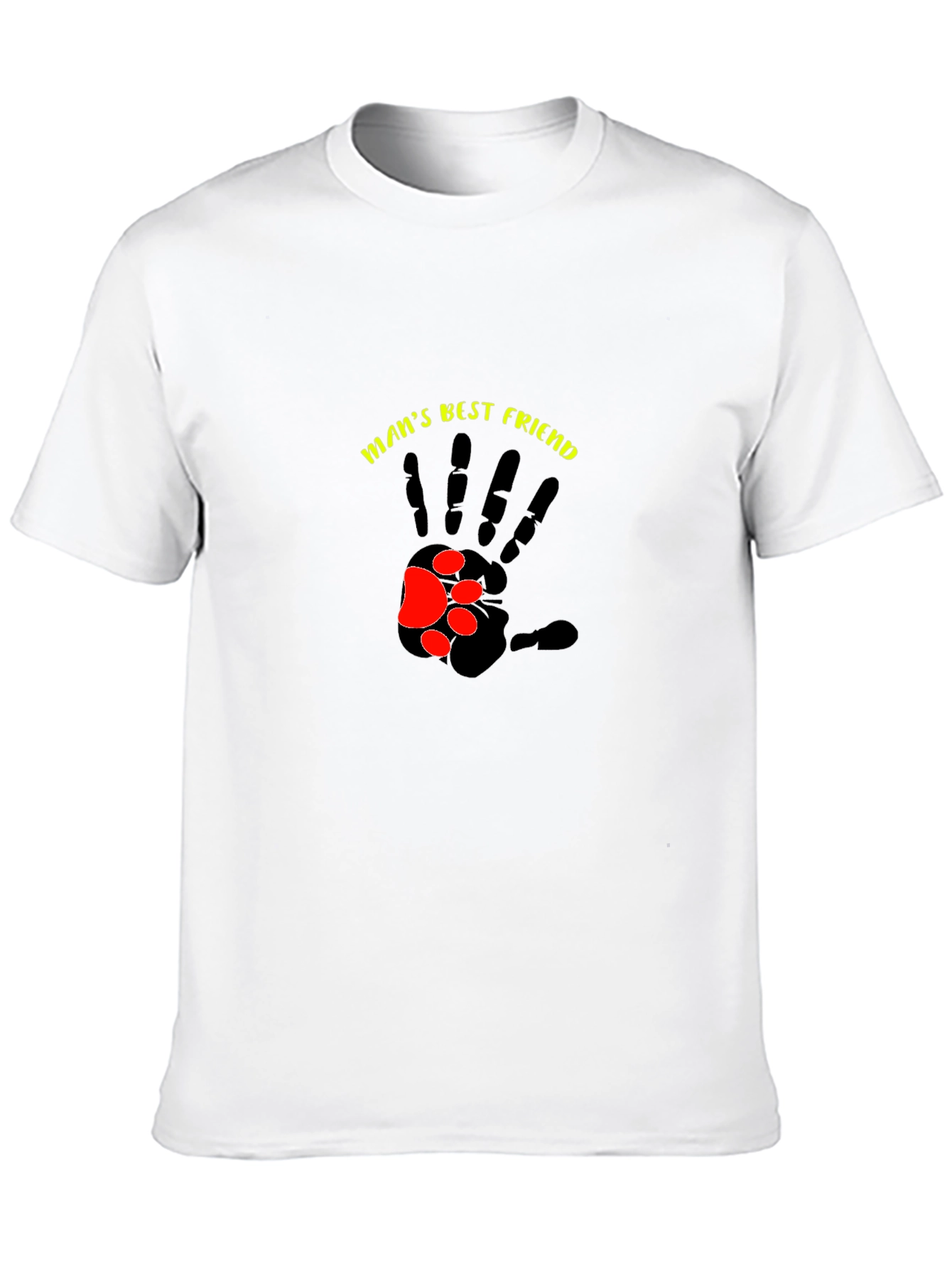 Black Man's Best Friend T-Shirt - Paw Print Hand Design view 10