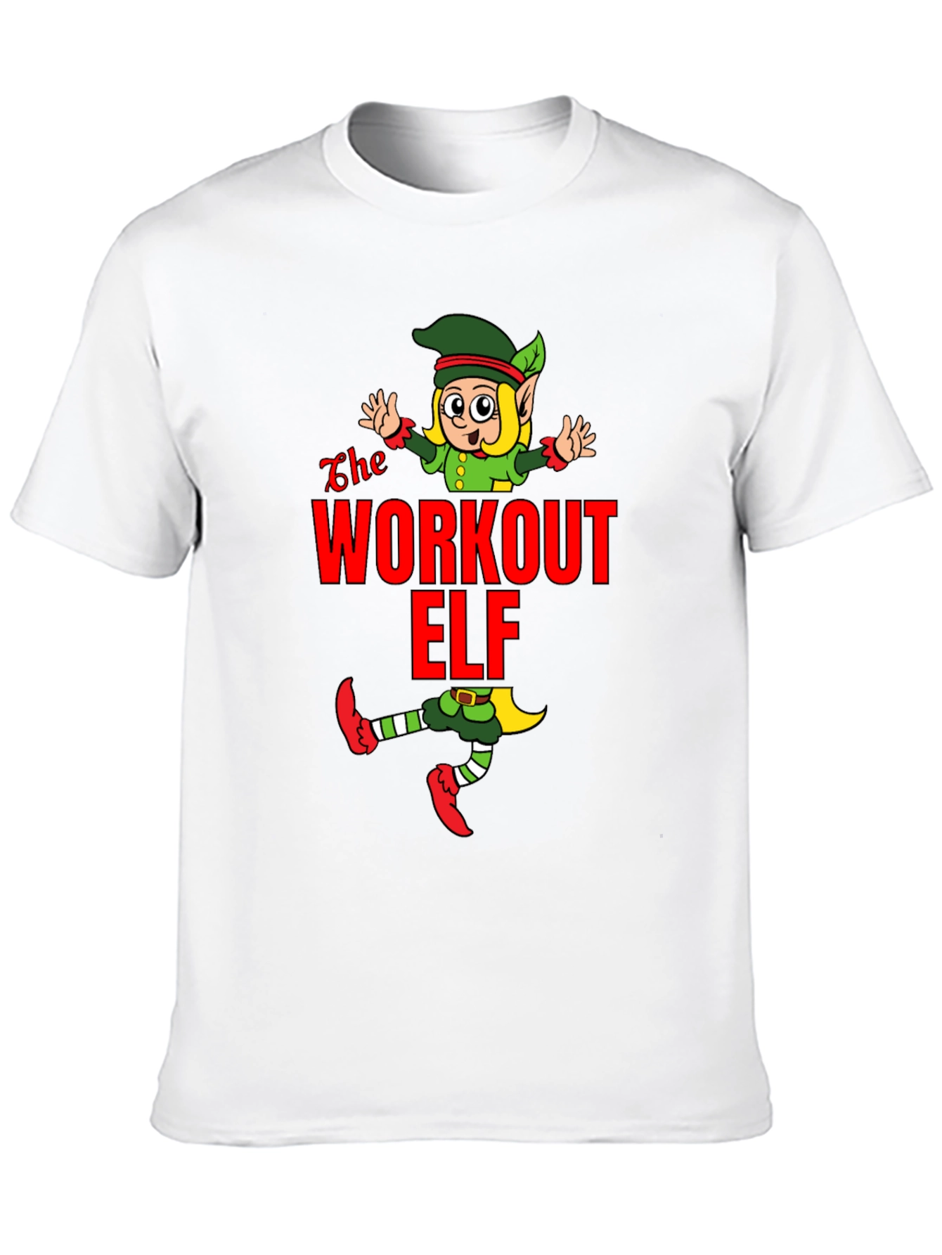 Black Workout Elf Graphic T-Shirt view 10