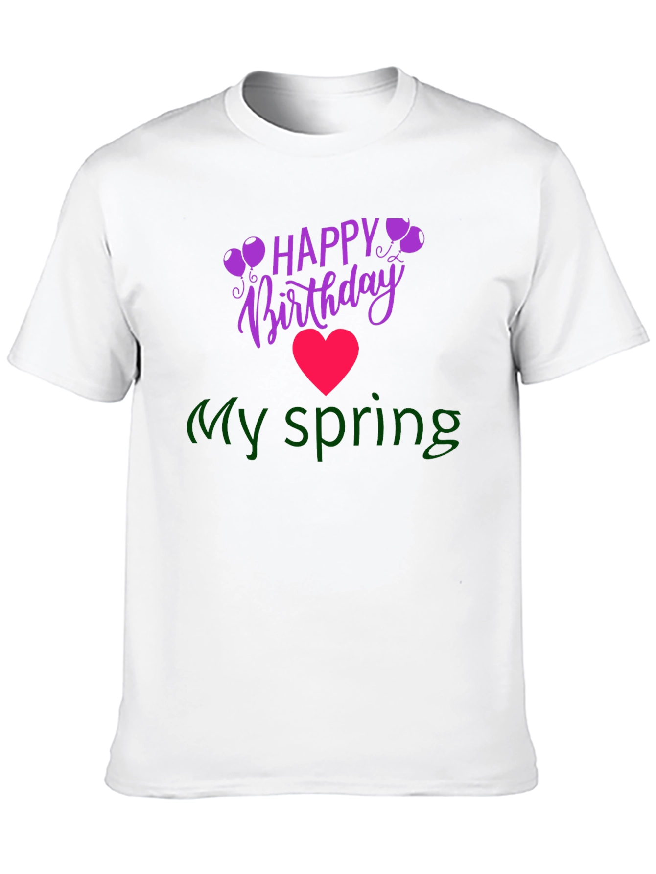 Black Happy Birthday My Spring Graphic T-Shirt view 10