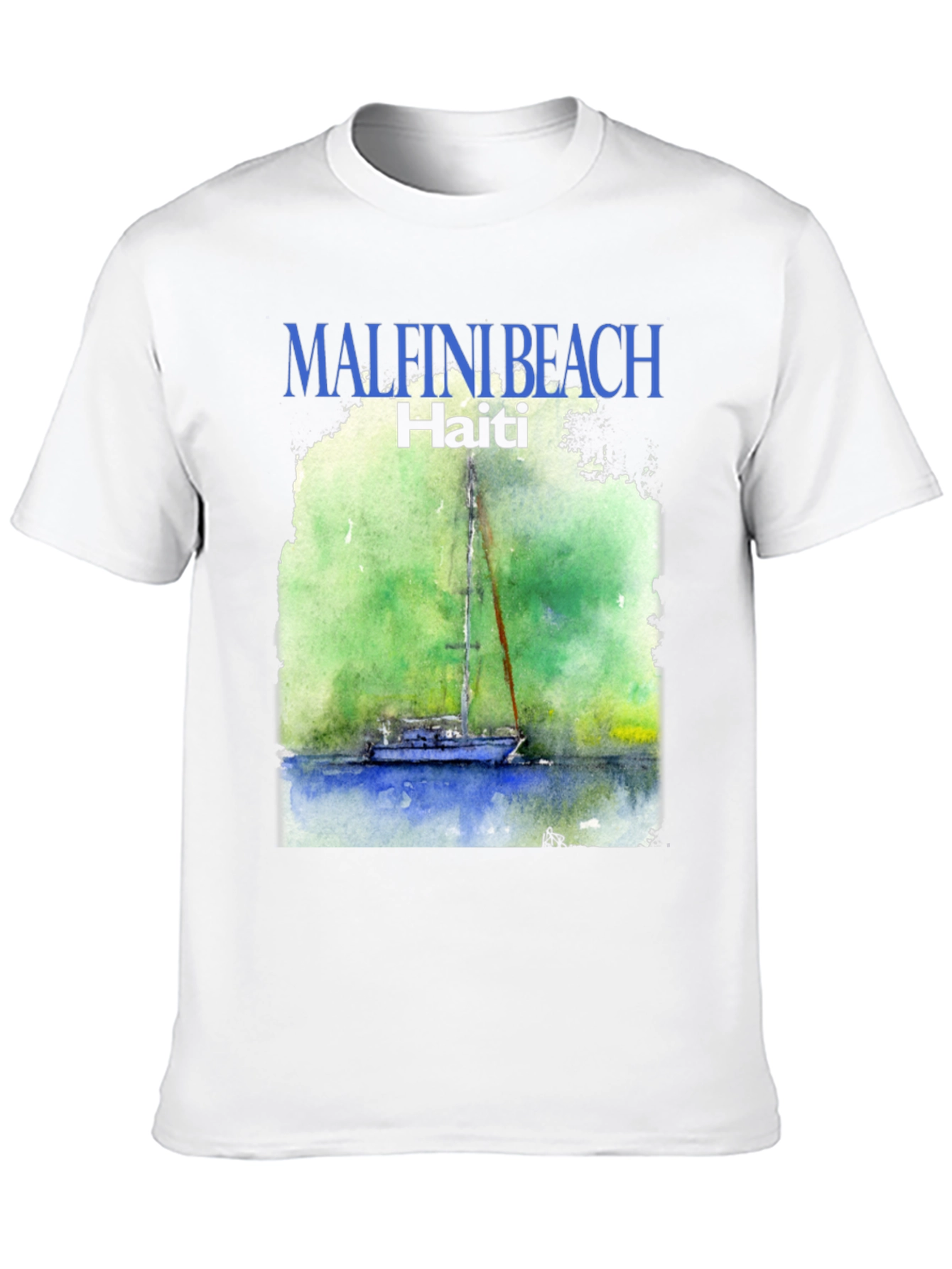 Black Malfini Beach Haiti T-Shirt - Sailboat Graphic Tee view 10