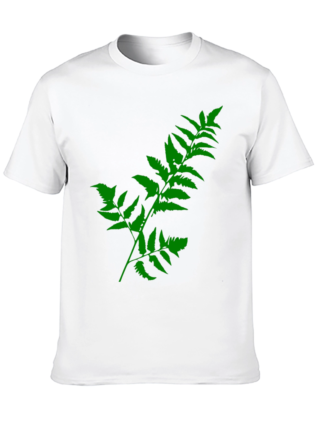 Black Green Fern Print Black T-Shirt view 10