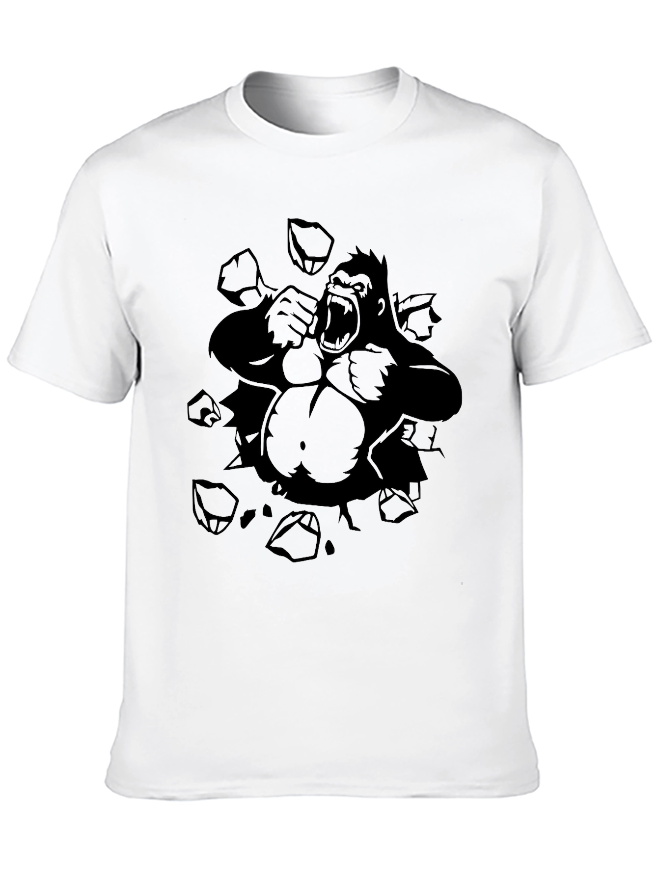 Black Raging Gorilla Graphic Tee - Black Cotton view 10