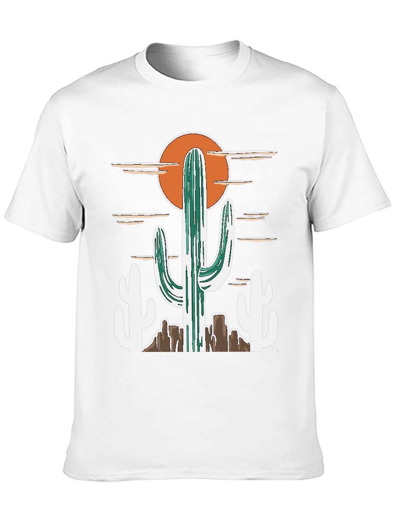 Black Desert Cactus Graphic Tee - Western Style Cotton T-Shirt view 10