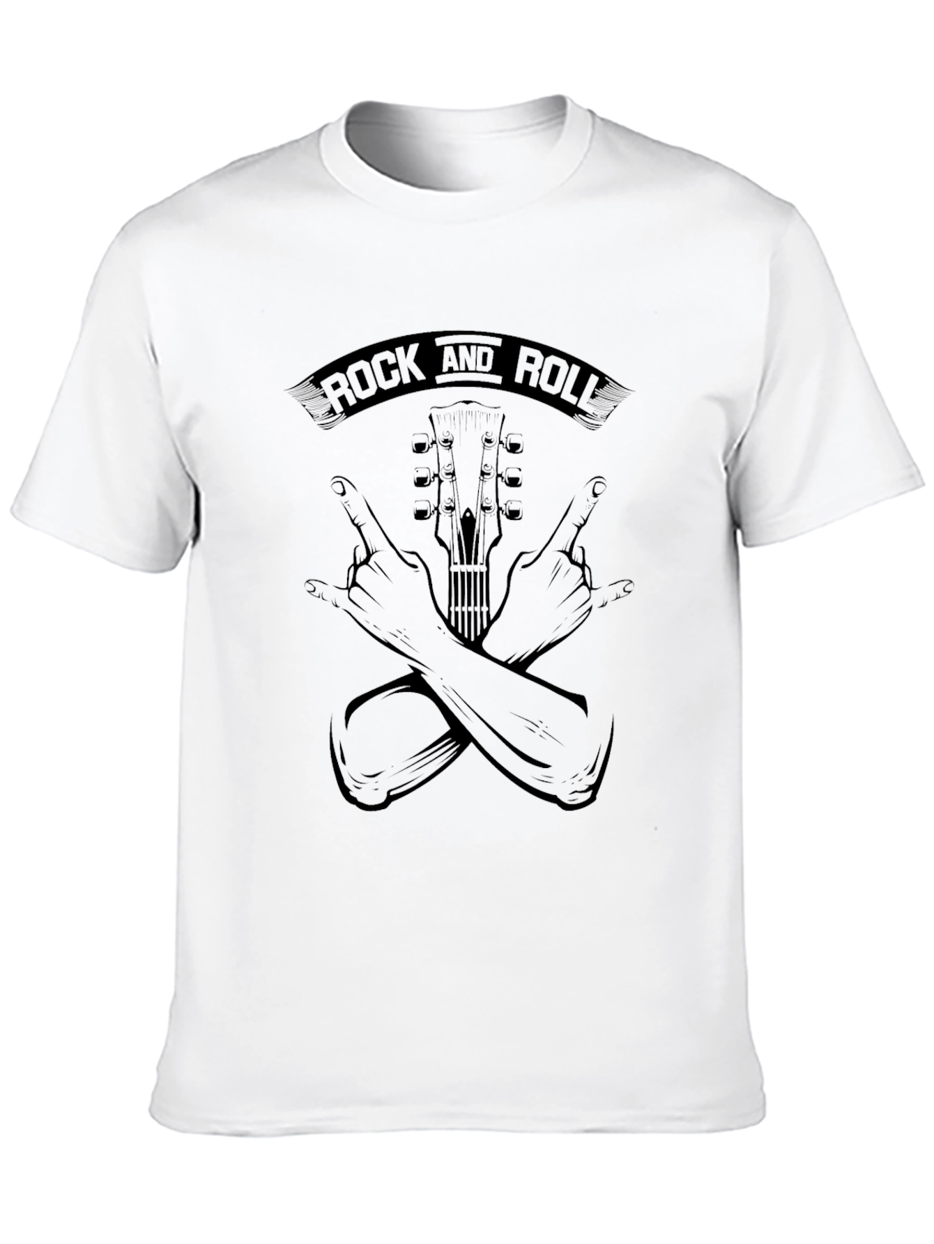 Black Rock and Roll Graphic T-Shirt - Black view 10