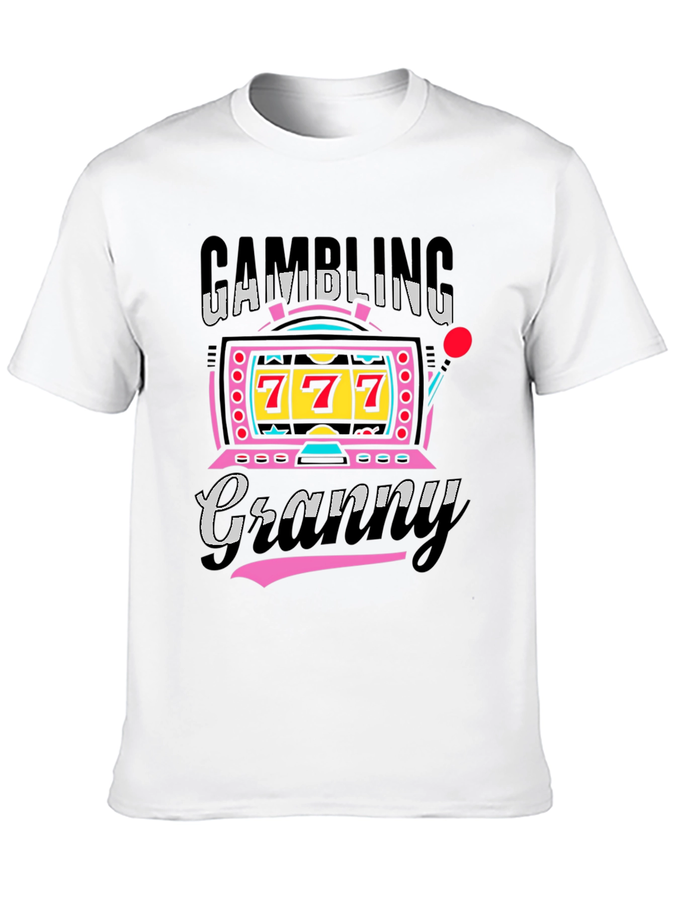 Black Gambling Granny Graphic Tee - Lucky 7s Casino Shirt view 10