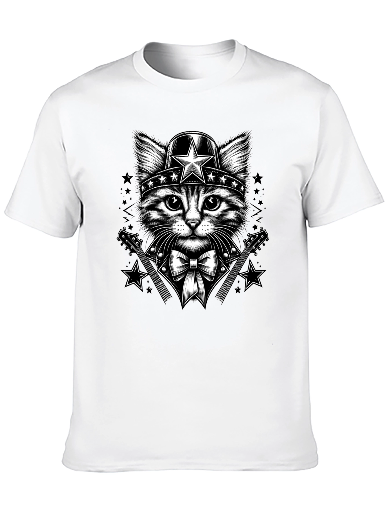 Black Cat Superhero T-Shirt - Black Graphic Tee view 10