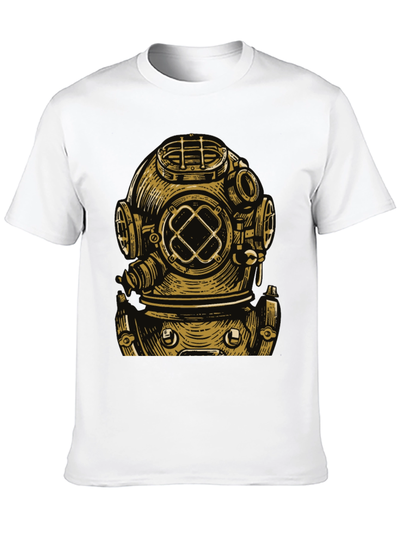 Black Diver Helmet Graphic Tee - Vintage Style view 10