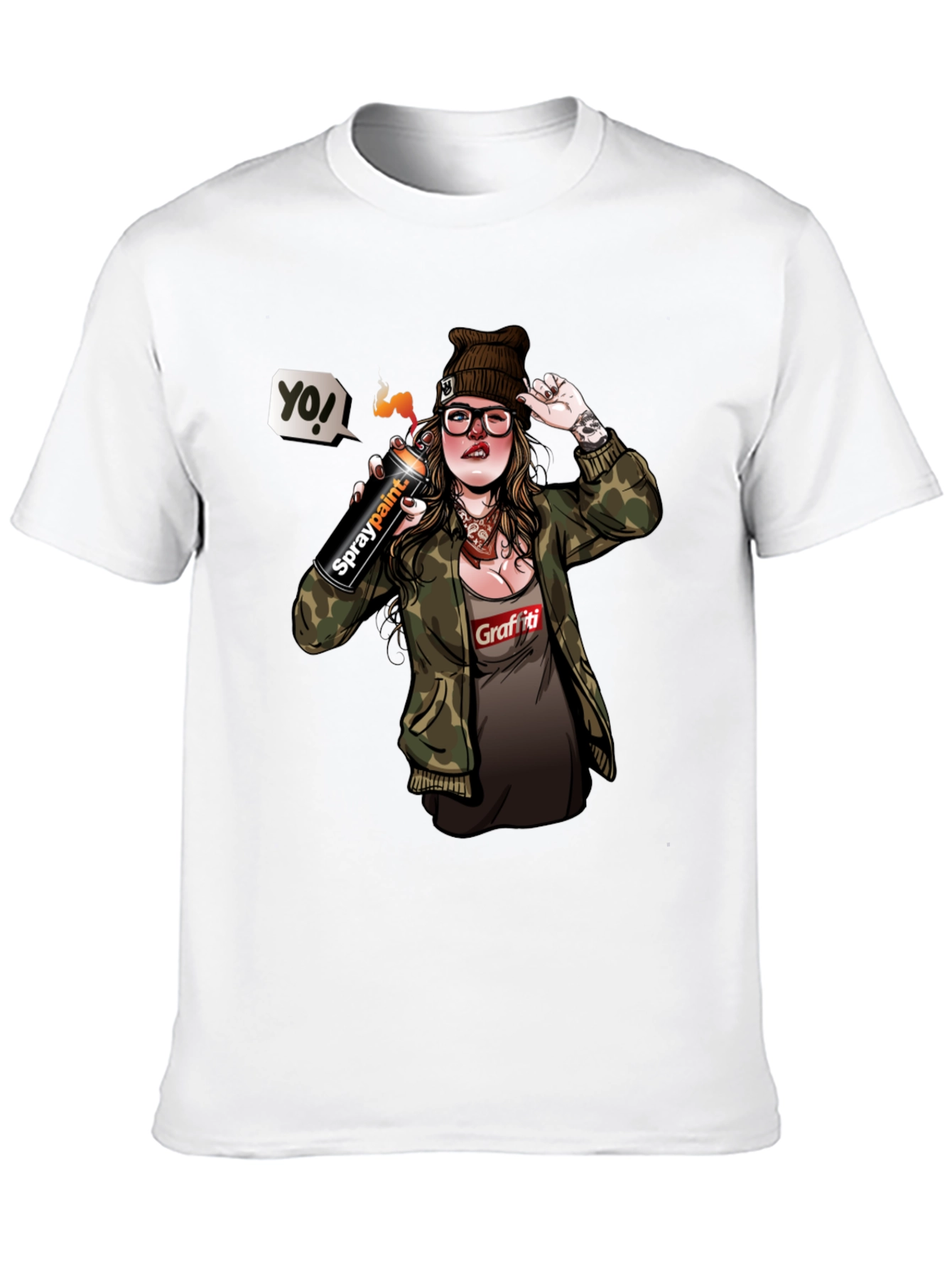 Black Graffiti Girl T-Shirt - Urban Street Style view 10