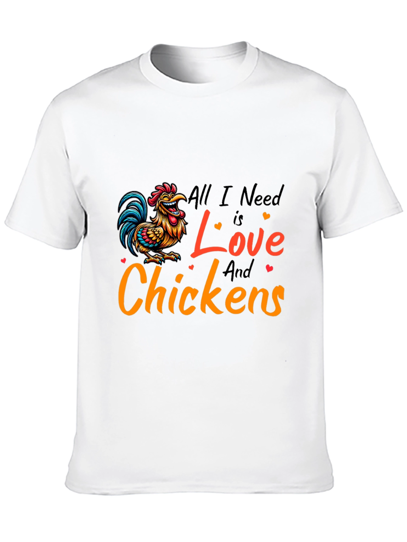 Black All I Need is Love and Chickens T-Shirt view 10