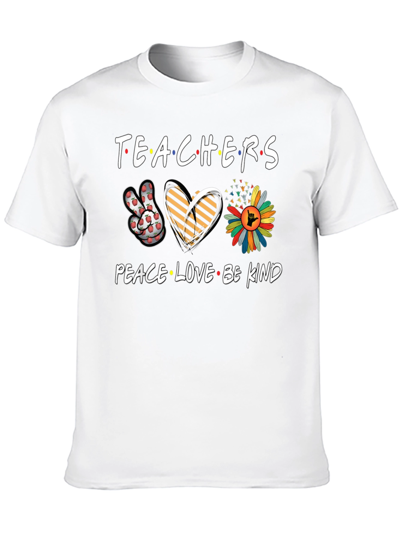 Black Teachers Peace Love Be Kind T-Shirt view 10