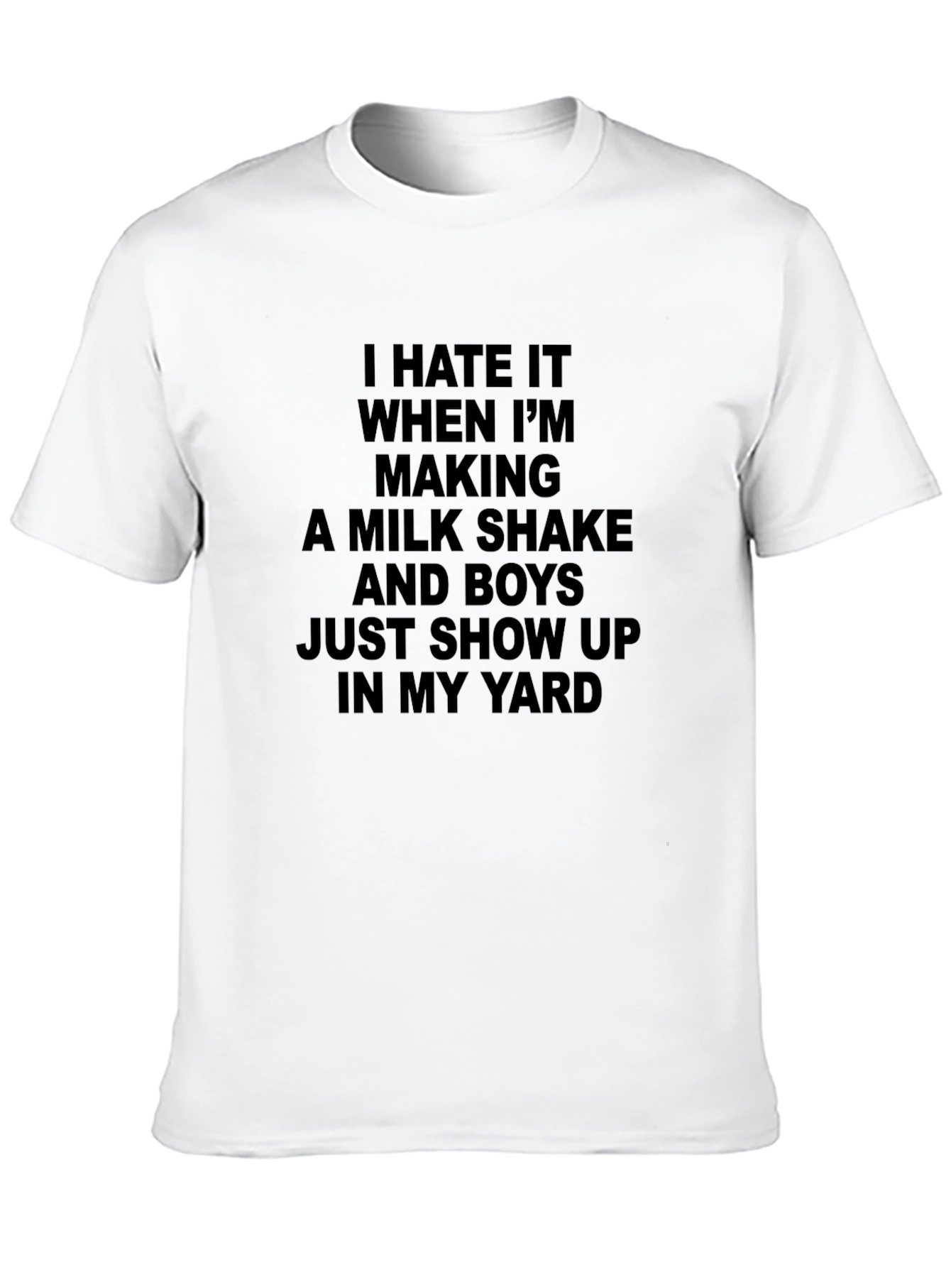 Black I Hate Milkshakes Funny Novelty T-Shirt view 10