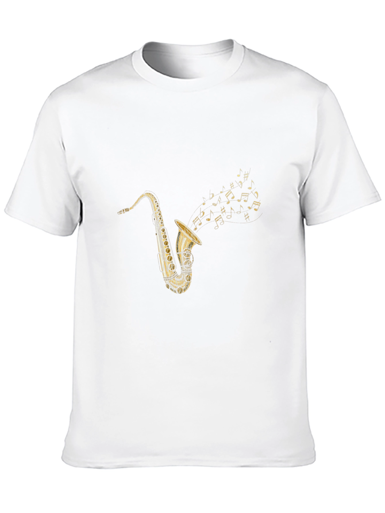 Black Saxophone Music T-Shirt - Classic Style view 10